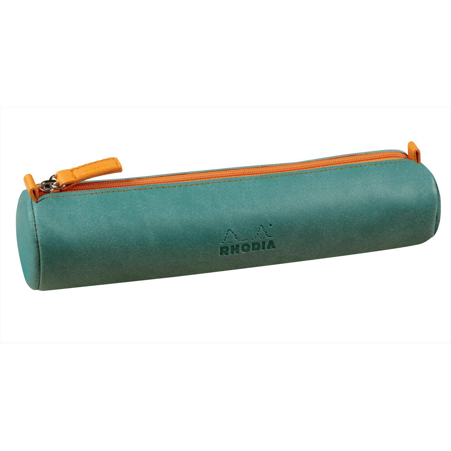 Rhodia rundes Schlampermäppchen 21,5xØ5cm Kunstleder Wassergrün 319007C