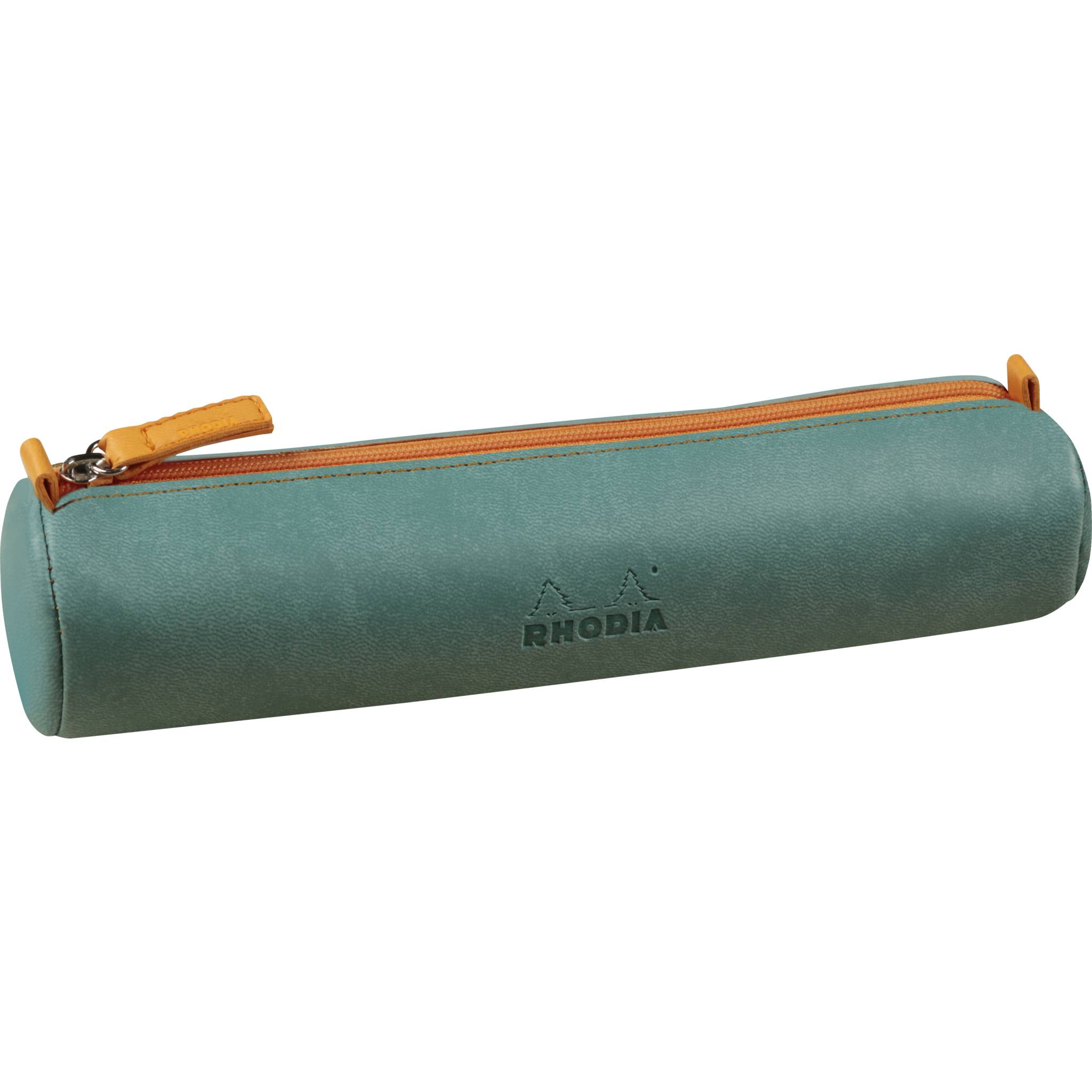 Rhodia rundes Schlampermäppchen 21,5xØ5cm Kunstleder Wassergrün 319007C