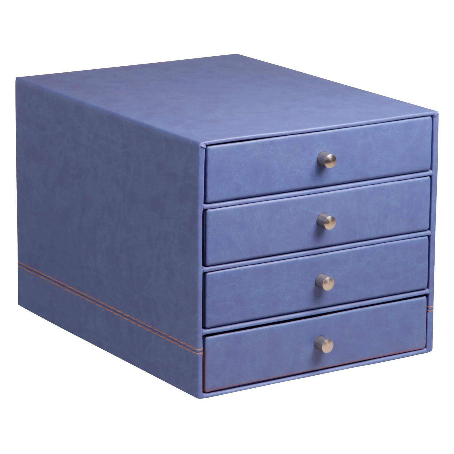 Rhodia Schubladenbox mit 4 Laden Kunstleder 24,8x32 ,7x22,8cm - Saphir 318868C