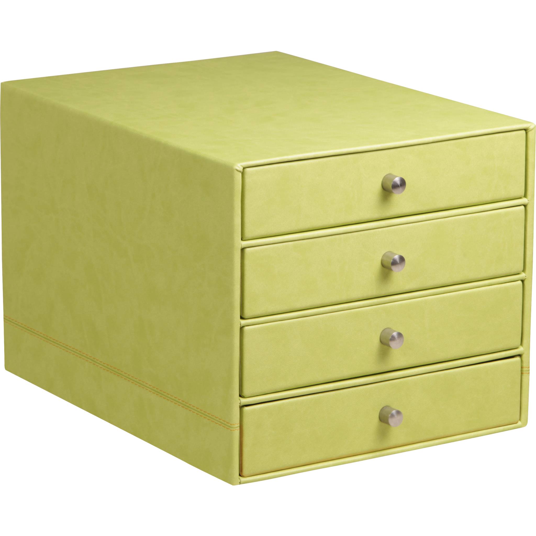 Rhodia Schubladenbox mit 4 Laden Kunstleder 24,8x32 ,7x22,8cm - Anisgrün 318866C