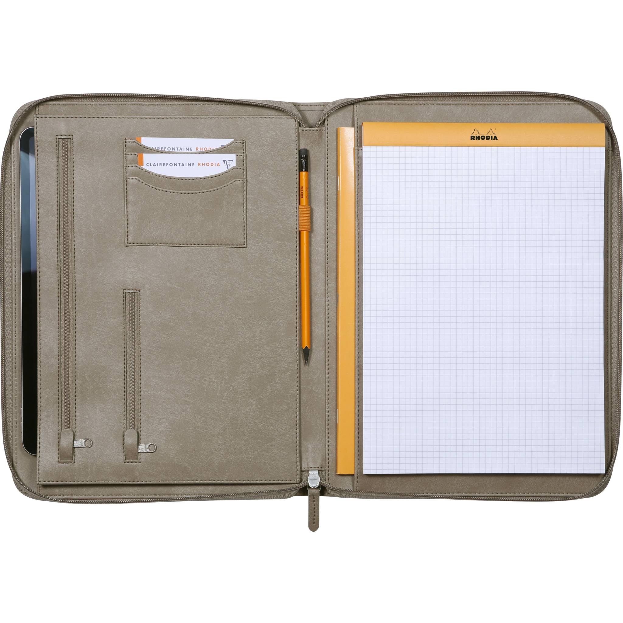 Rhodia Konferenzmappe, großes Modell 25,5x34 cm, für Block A4 Taupe 168117C