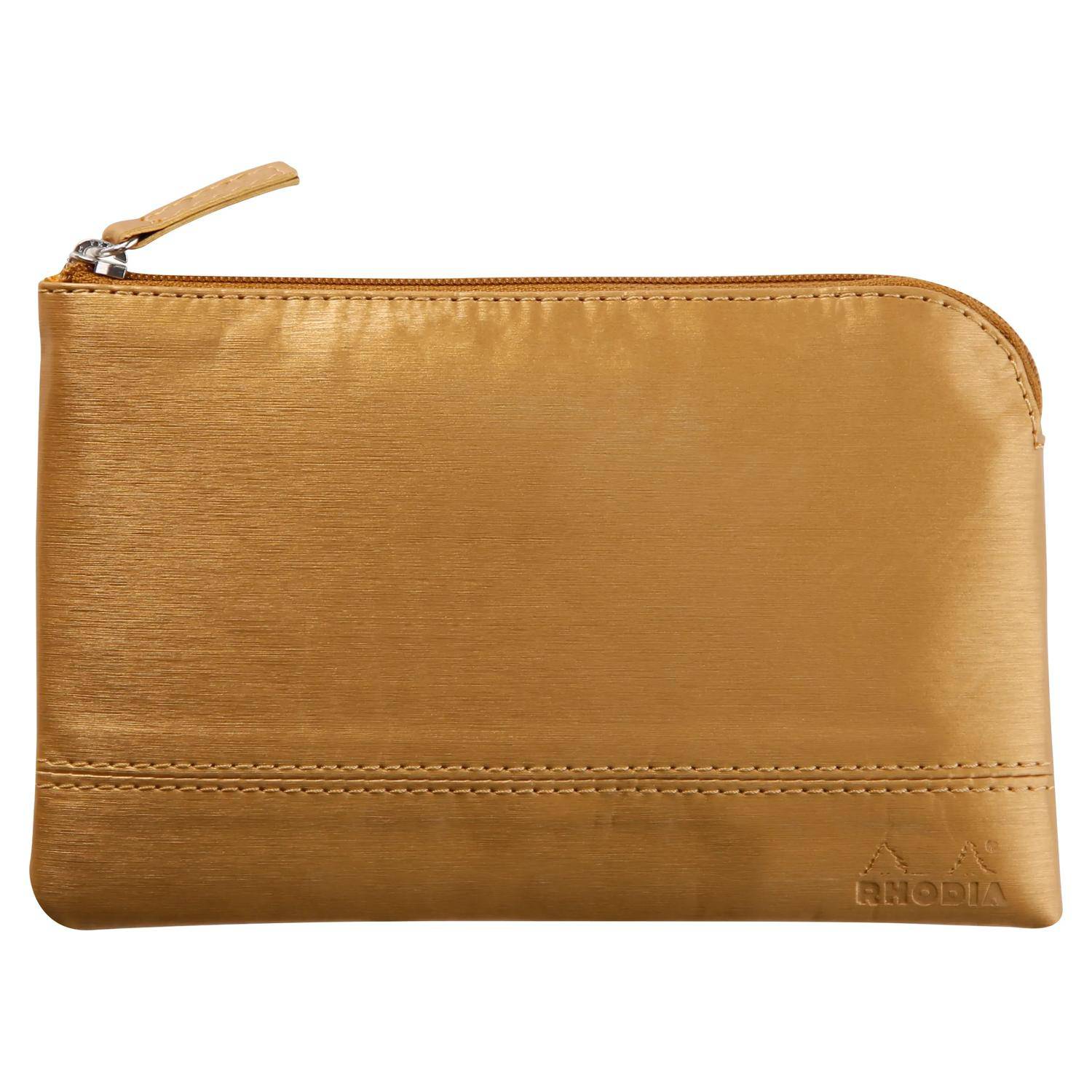 Rhodia Rhodiarama Etui aus Kunstleder mit Reißverschluss, 11x17 cm Gold 116517C