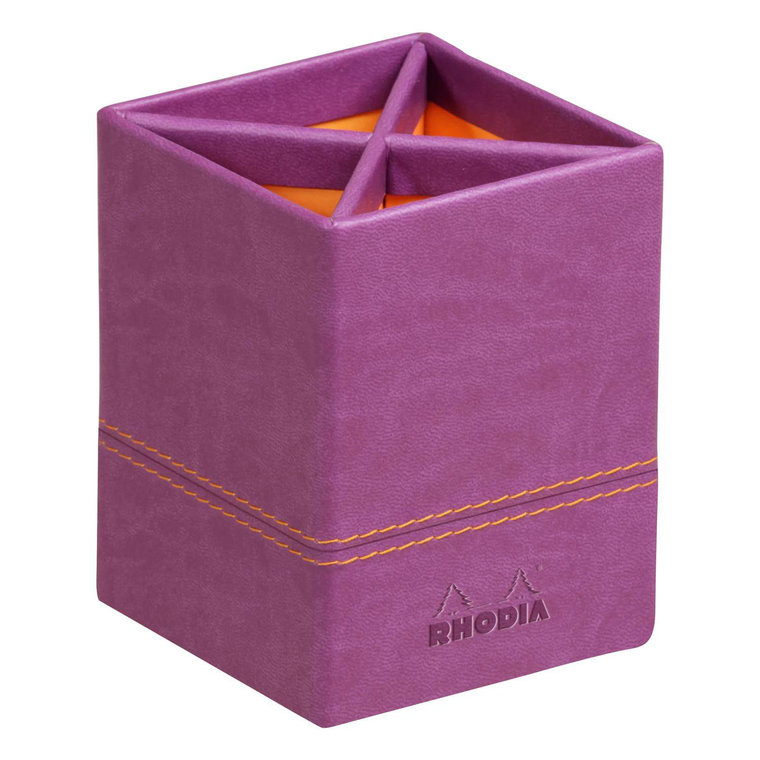 Rhodia Rhodiarama Stifteköcher aus Kunstleder, 8x8x11cm - Violett 318910C