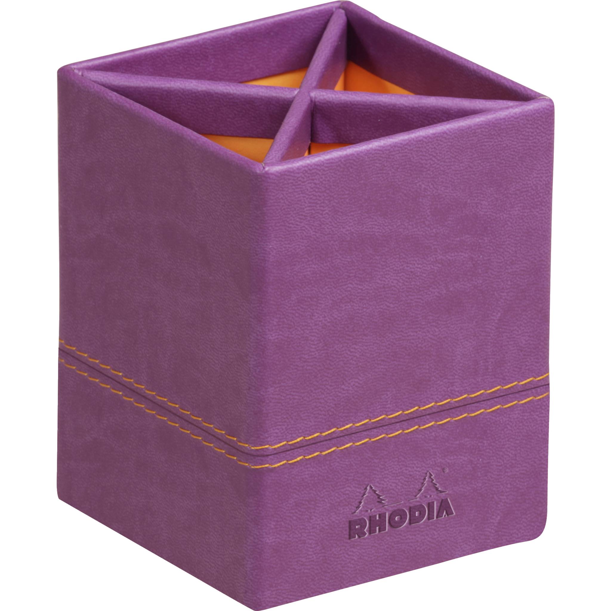 Rhodia Rhodiarama Stifteköcher aus Kunstleder, 8x8x11cm - Violett 318910C