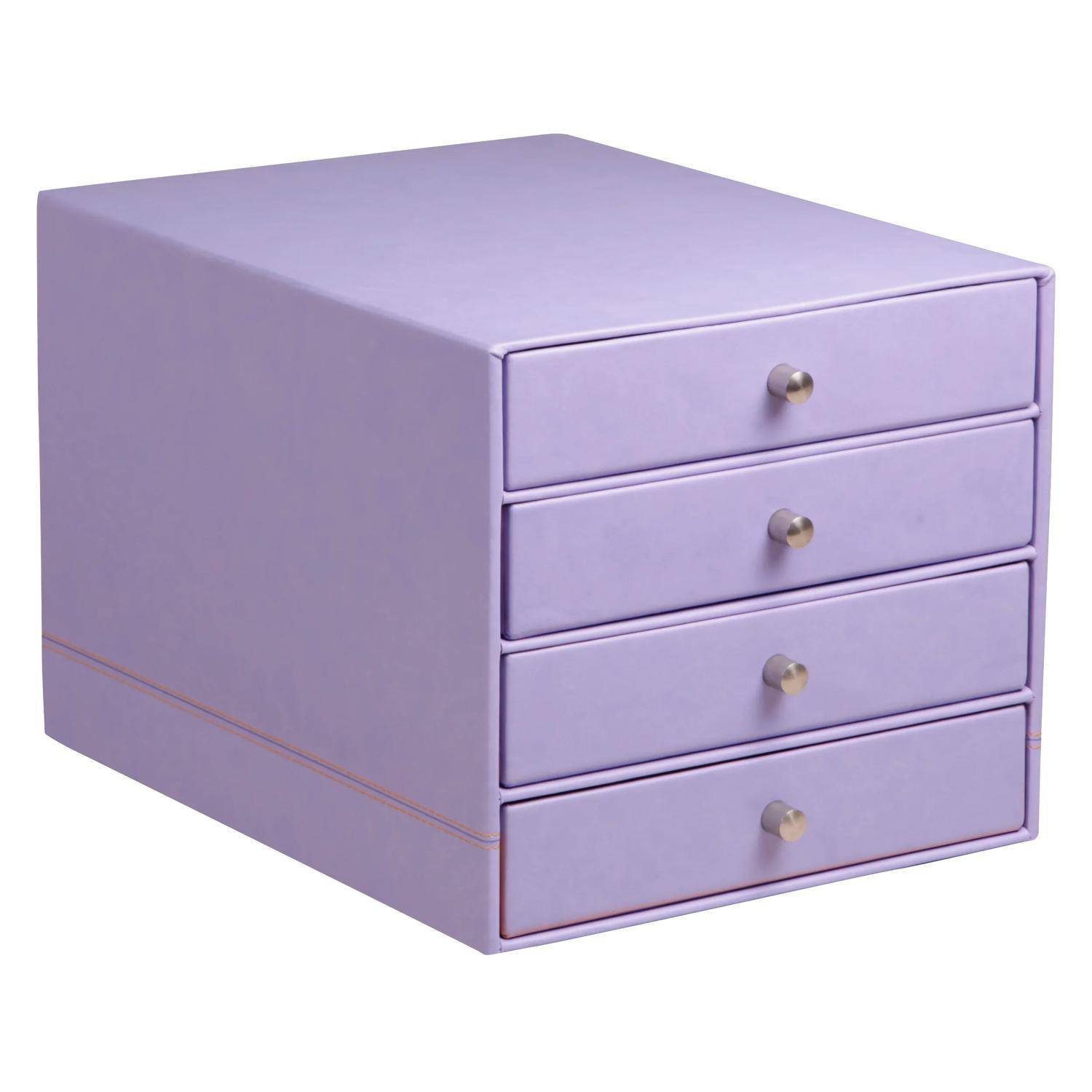 Rhodia Schubladenbox, 4 Laden Kunstleder 24,8x32,7x22,8cm Schwertlilie 318869C