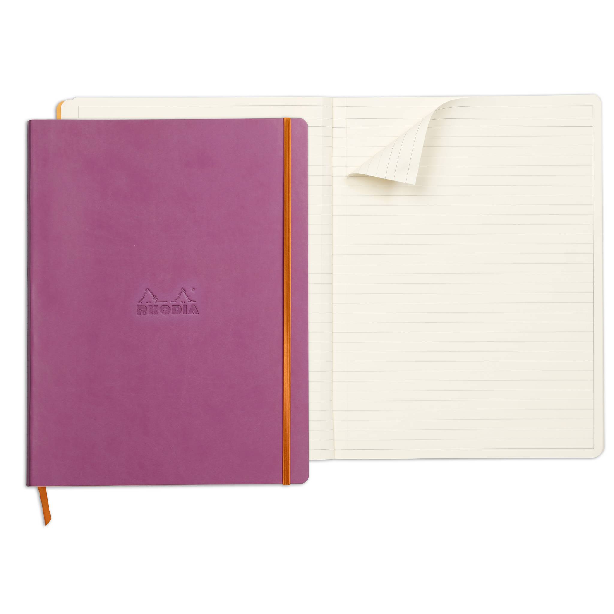 Rhodia Notizbuch A4+, 80 Bl liniert Kopfleiste, Papier 90g, Flieder 117711C