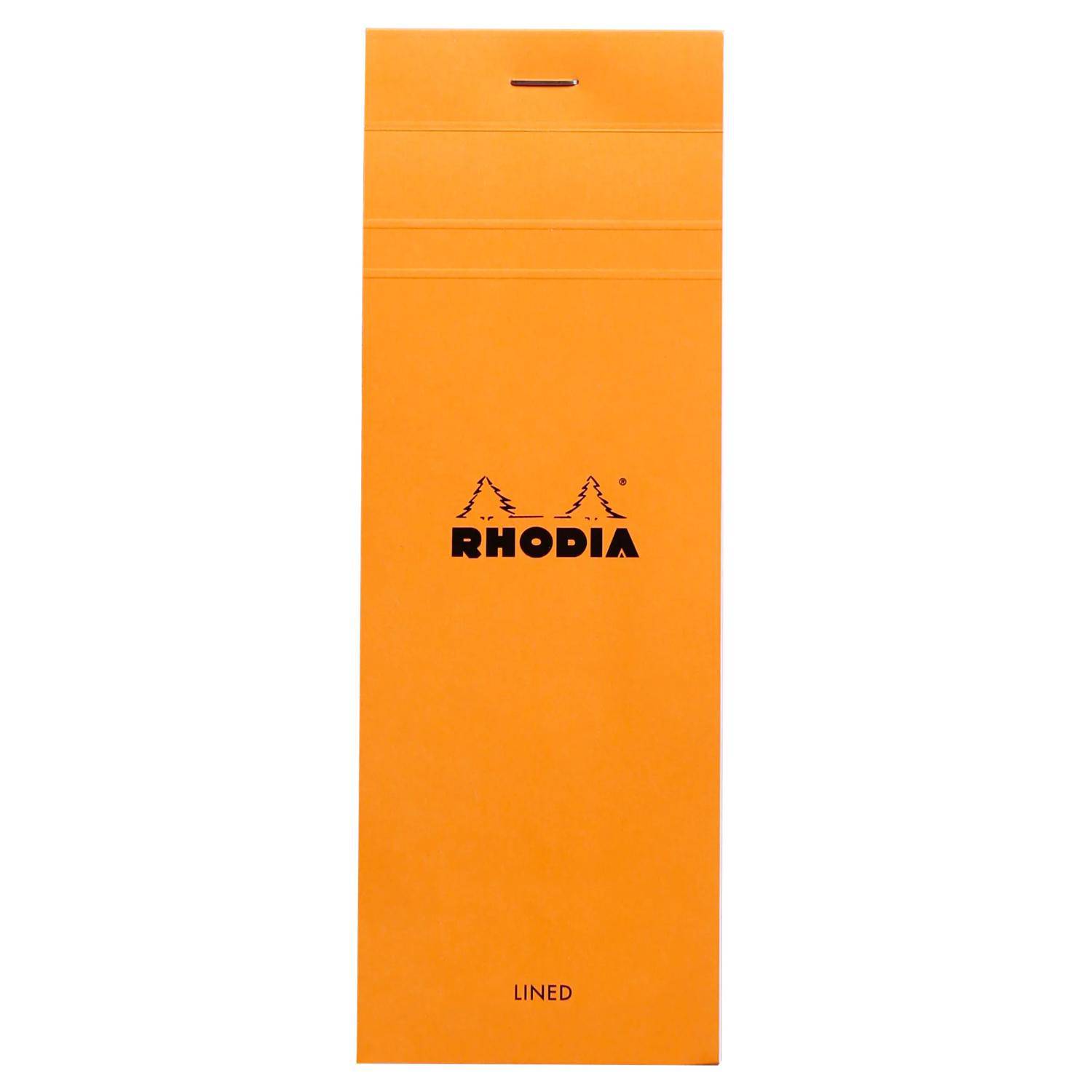 Rhodia 10x Gehefter Notizblock No.8 7,4x21cm 80 Bl liniert 80g Orange 8600C
