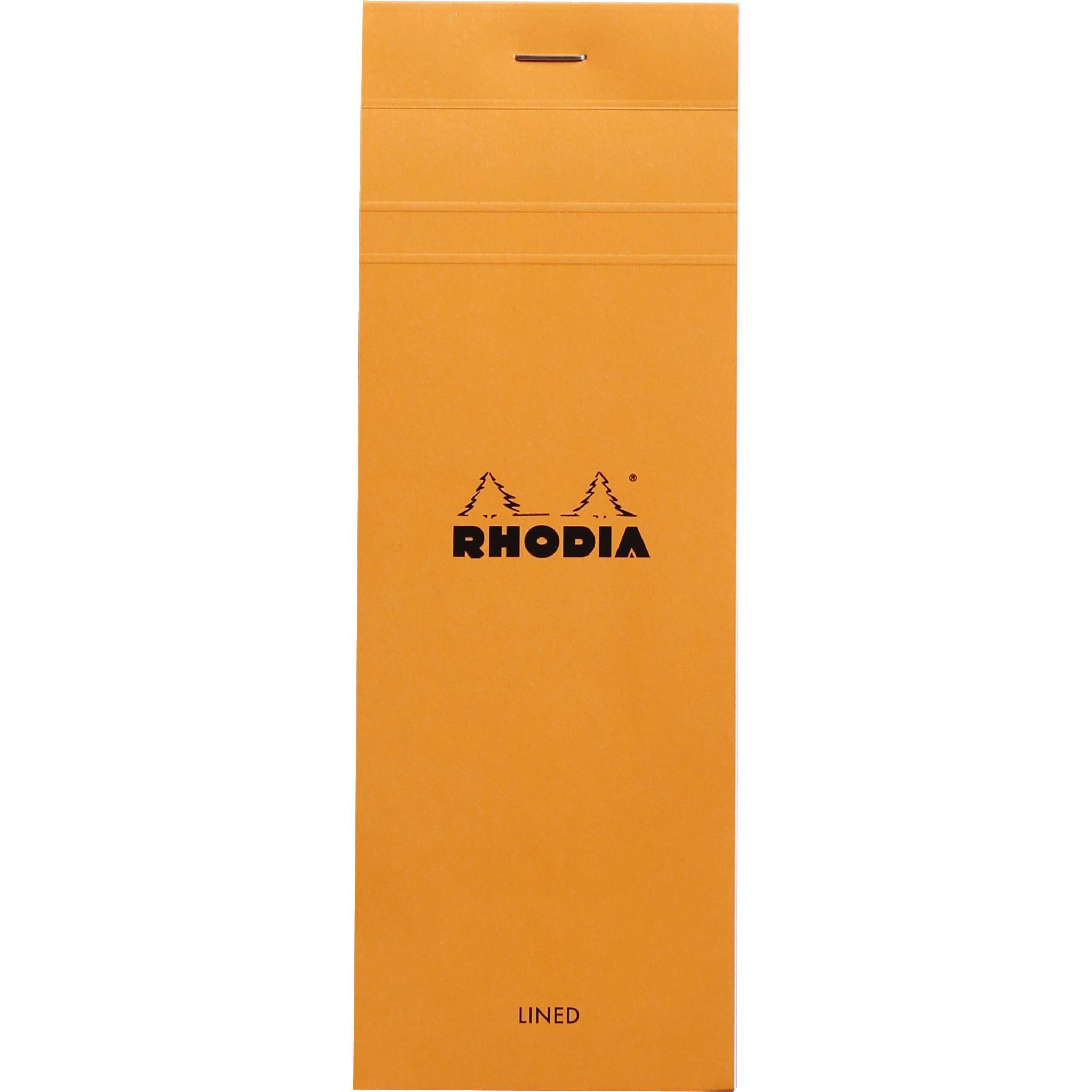 Rhodia 10x Gehefter Notizblock No.8 7,4x21cm 80 Bl liniert 80g Orange 8600C