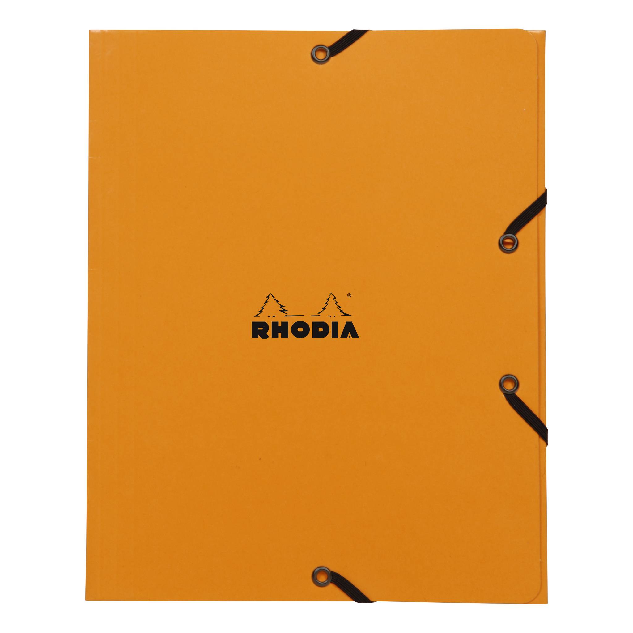 Rhodia 5x Sammelmappe Karton, Gummizug und 3 Klappen, 19x24cm Orange 19248C