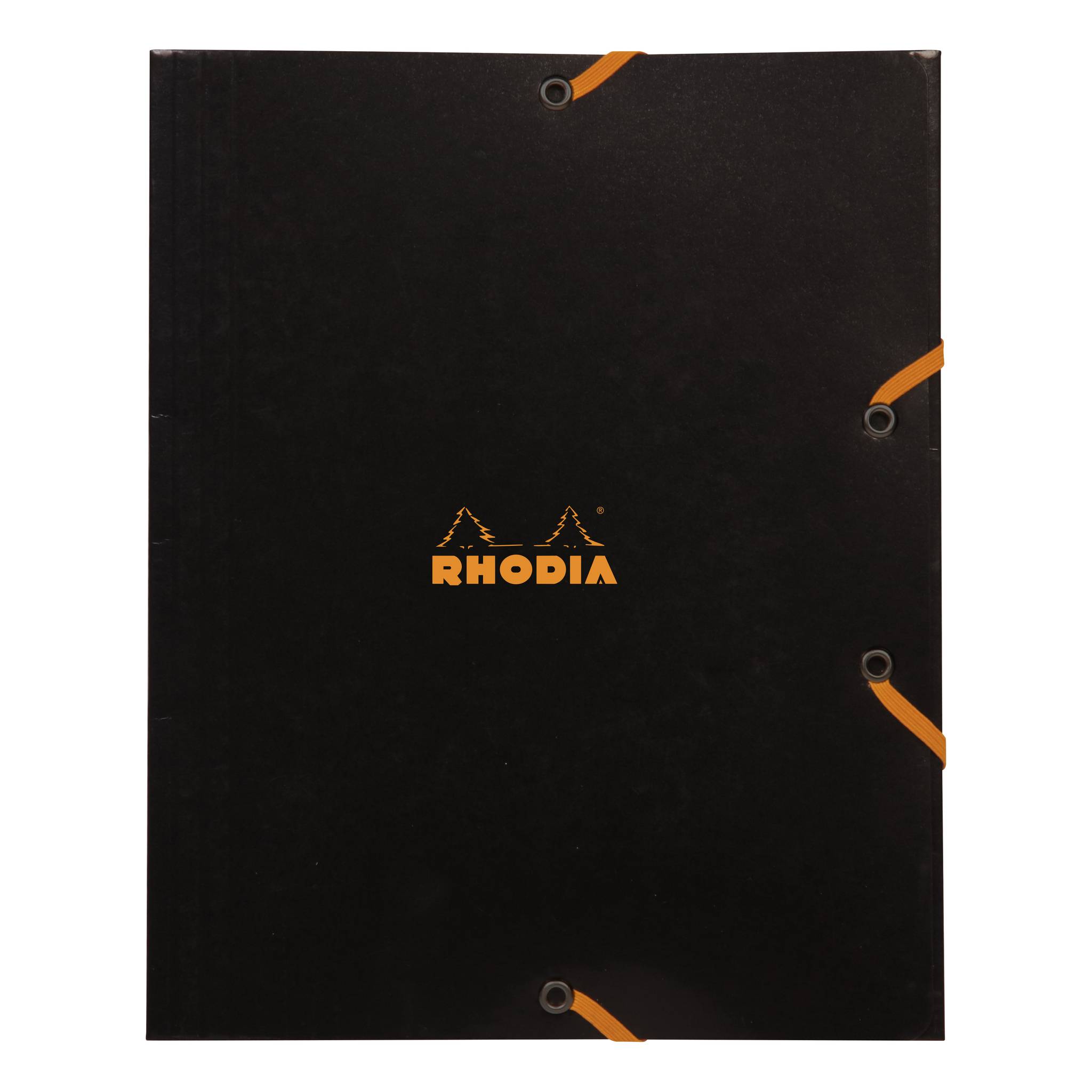 Rhodia 5x Sammelmappe Karton, Gummizug und 3 Klappen, 19x24cm Schwarz 19249C