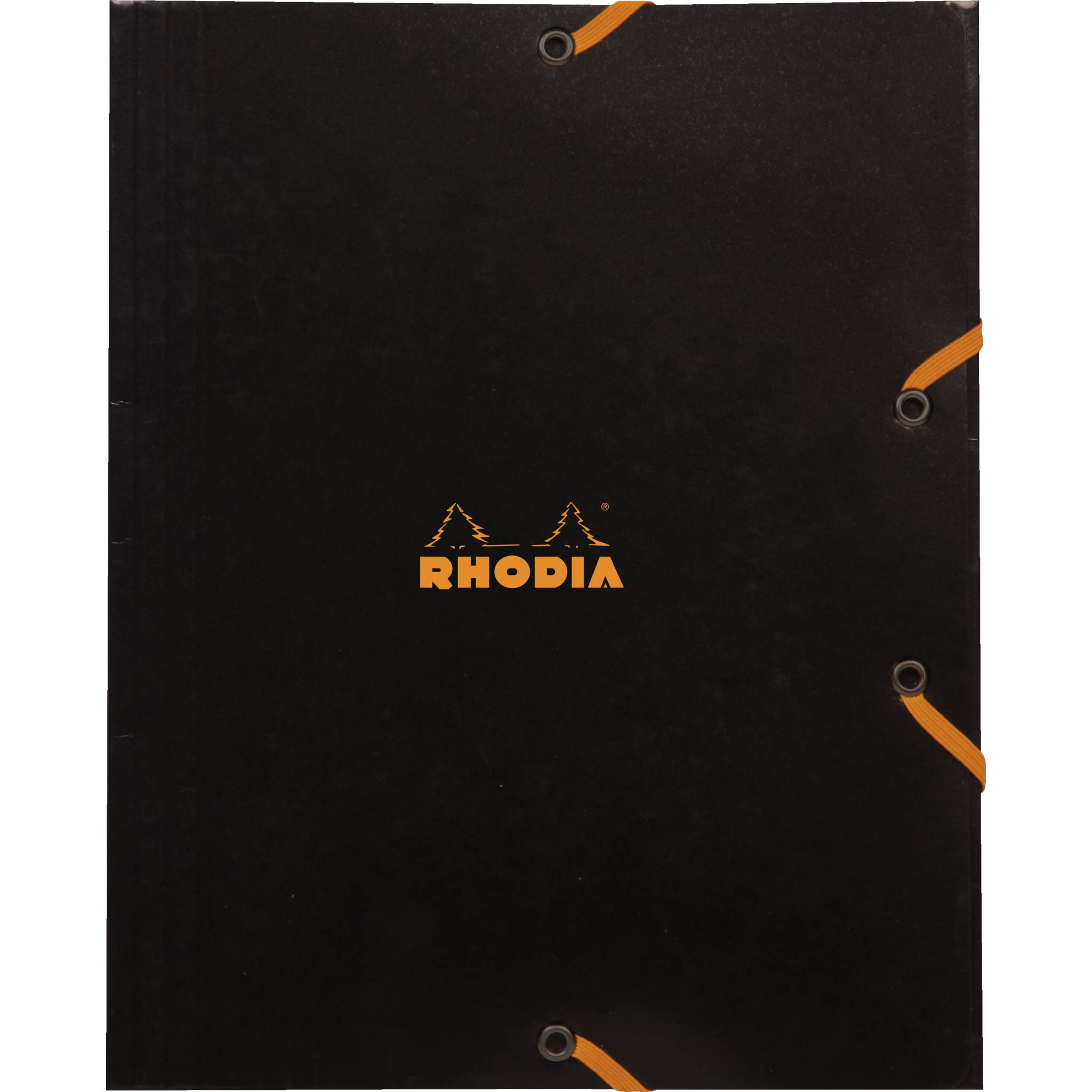 Rhodia 5x Sammelmappe Karton, Gummizug und 3 Klappen, 19x24cm Schwarz 19249C
