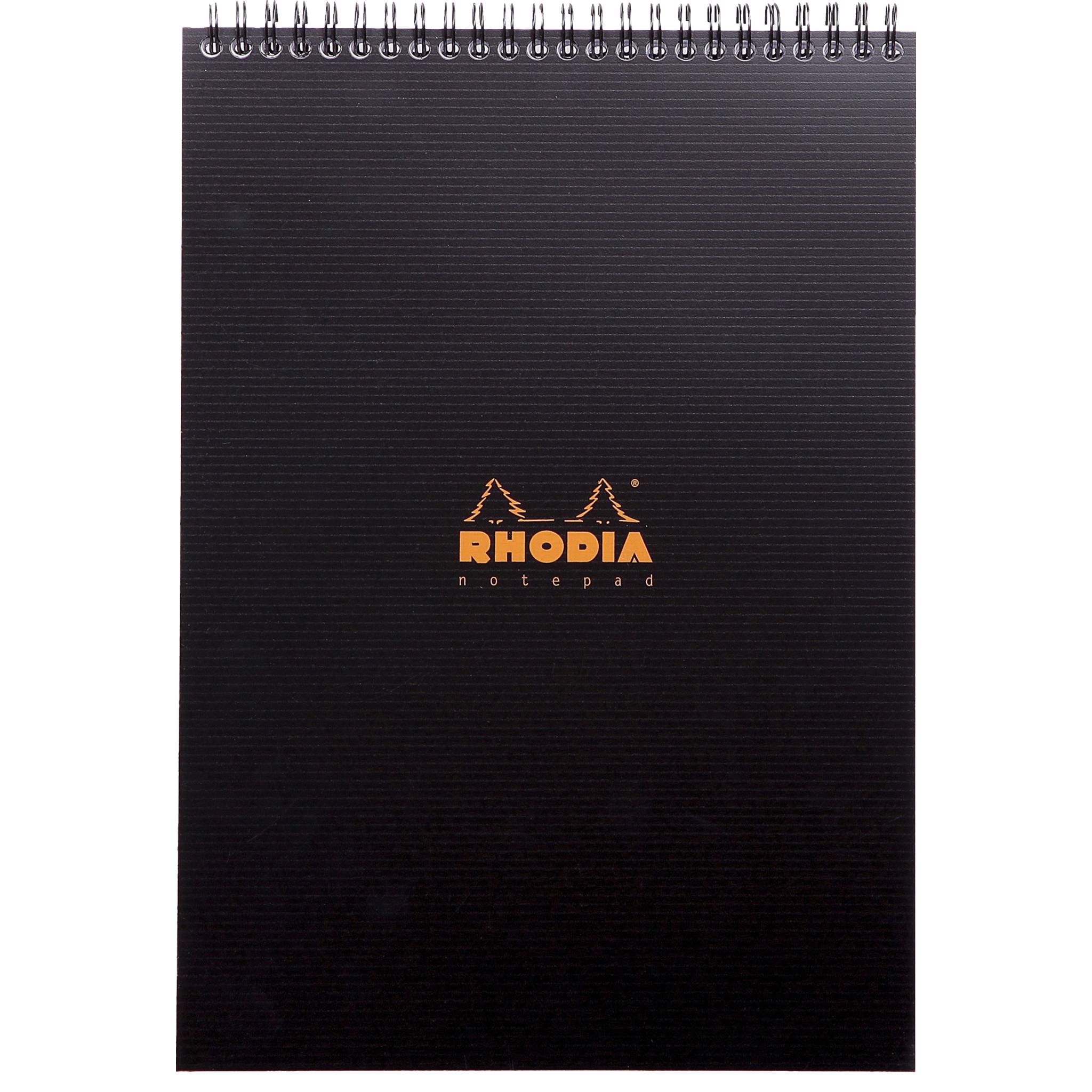 Rhodia 5x Notepad Rhodiactive A4, Spiralblock, 80 Bl kariert 90g Schwarz 19920C