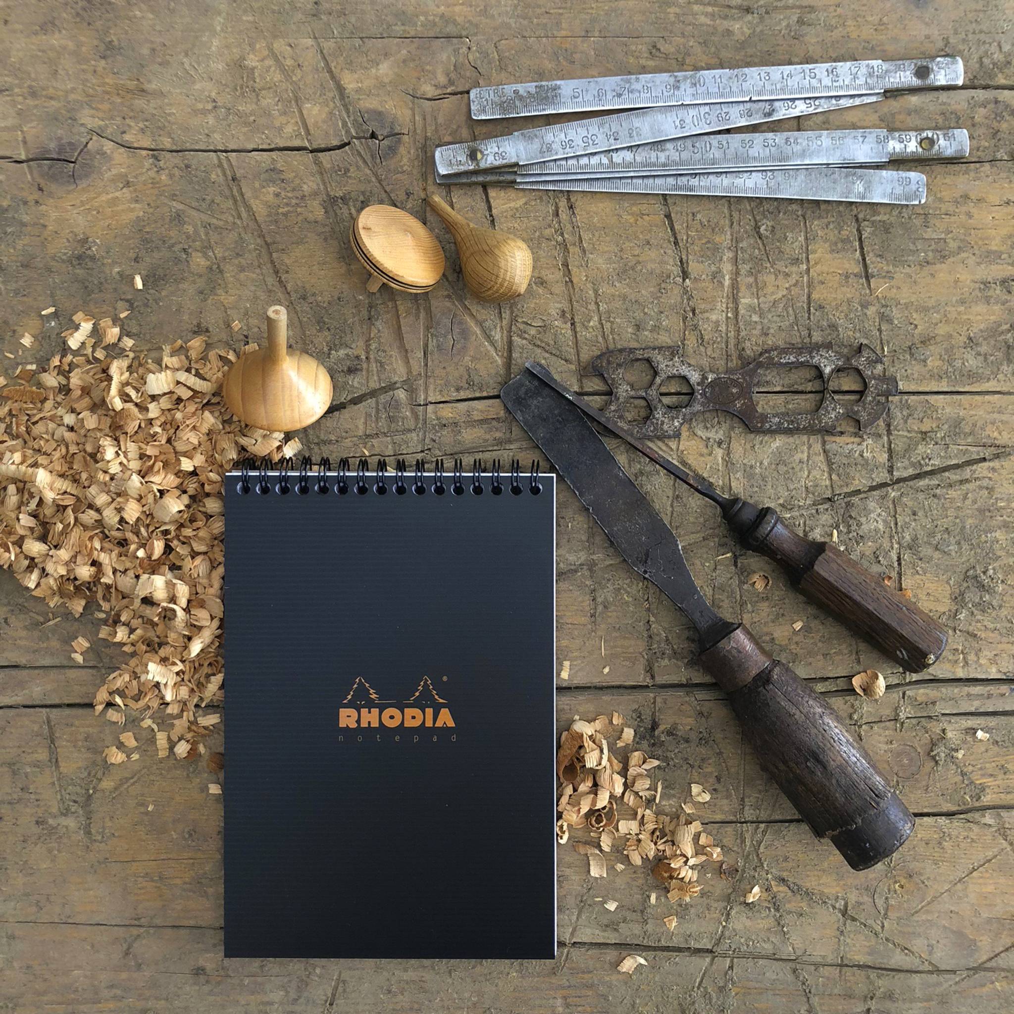 Rhodia 5x Notepad Rhodiactive A4, Spiralblock, 80 Bl kariert 90g Schwarz 19920C