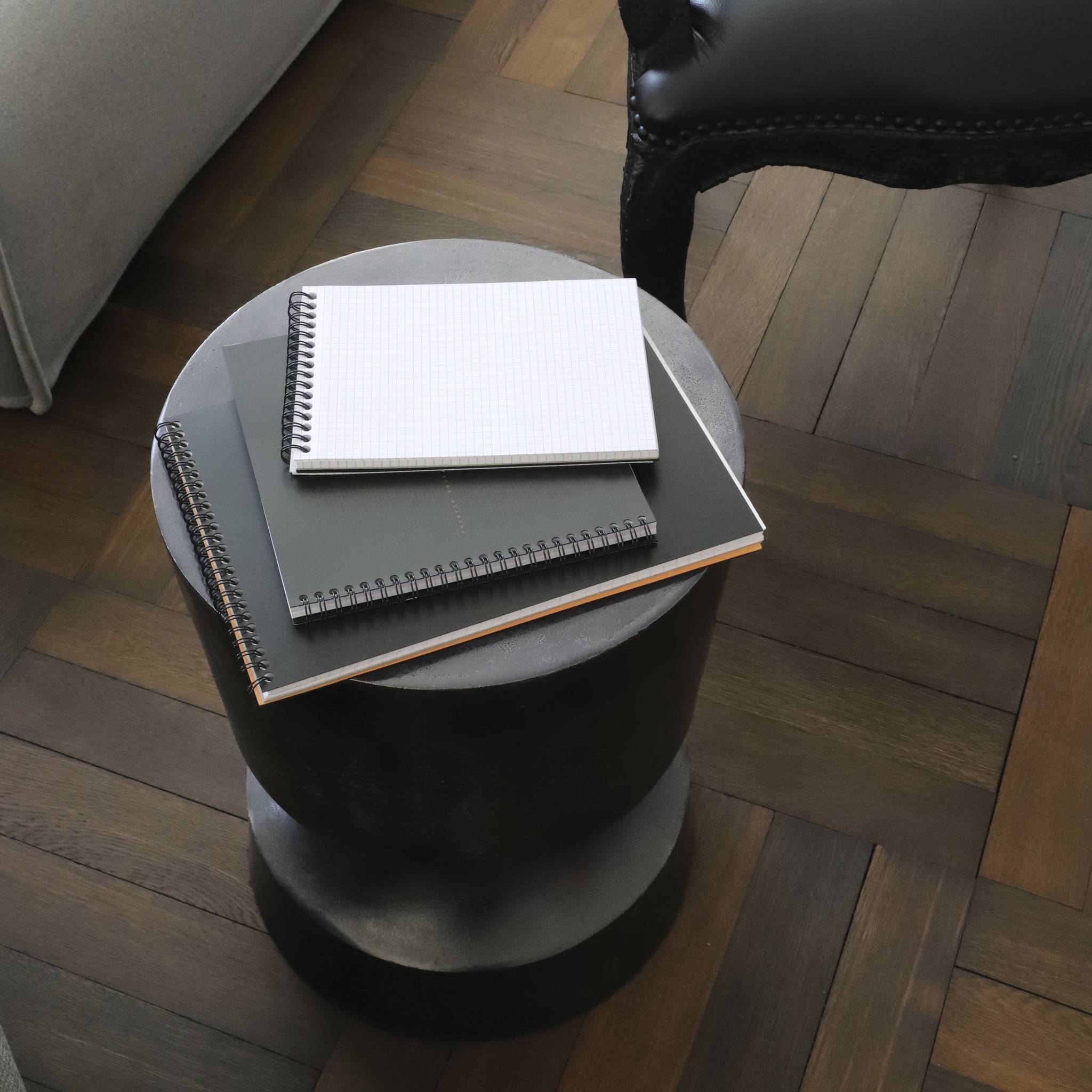 Rhodia 5x Notepad Rhodiactive A4, Spiralblock, 80 Bl kariert 90g Schwarz 19920C