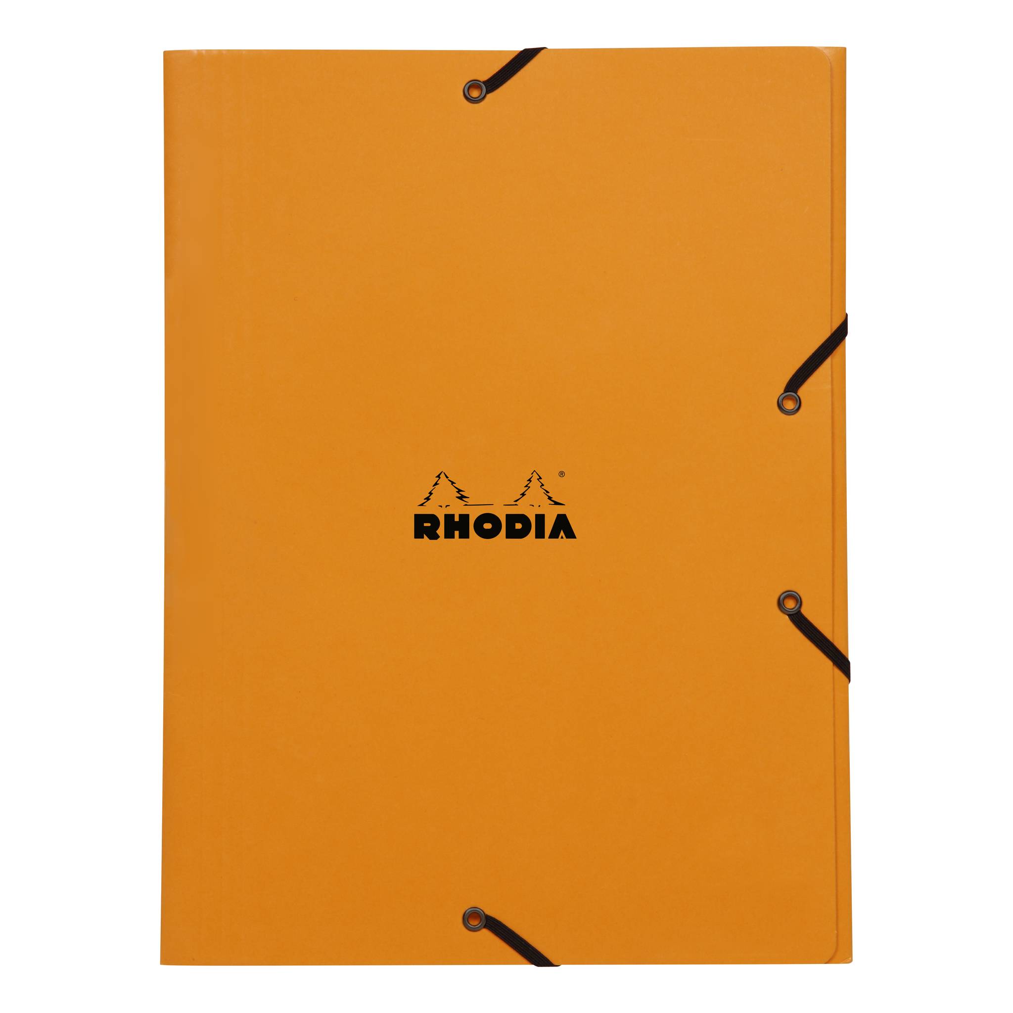 Rhodia 5x Sammelmappe Karton, Gummizug und 3 Klappen, 24x32cm Orange 24328C