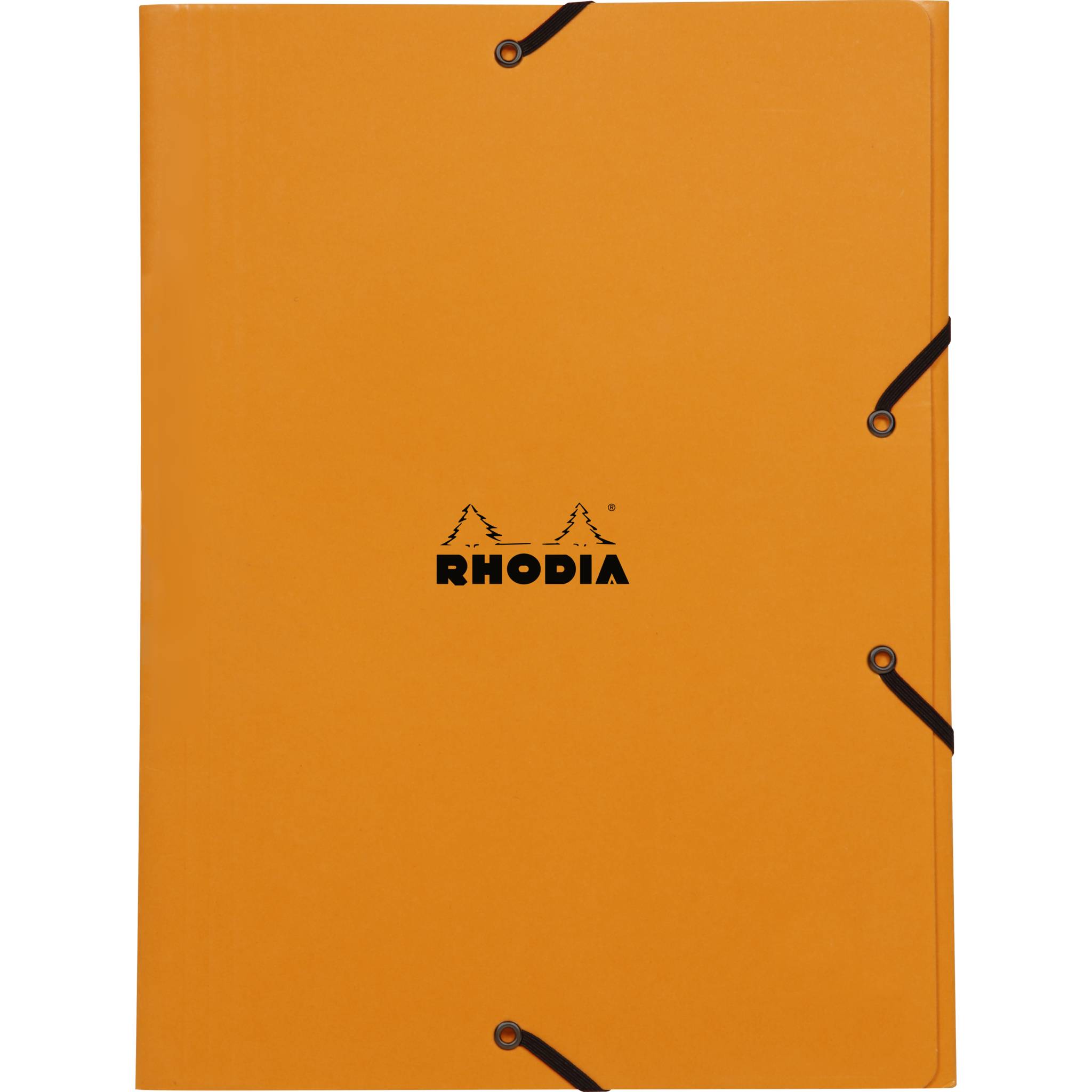 Rhodia 5x Sammelmappe Karton, Gummizug und 3 Klappen, 24x32cm Orange 24328C