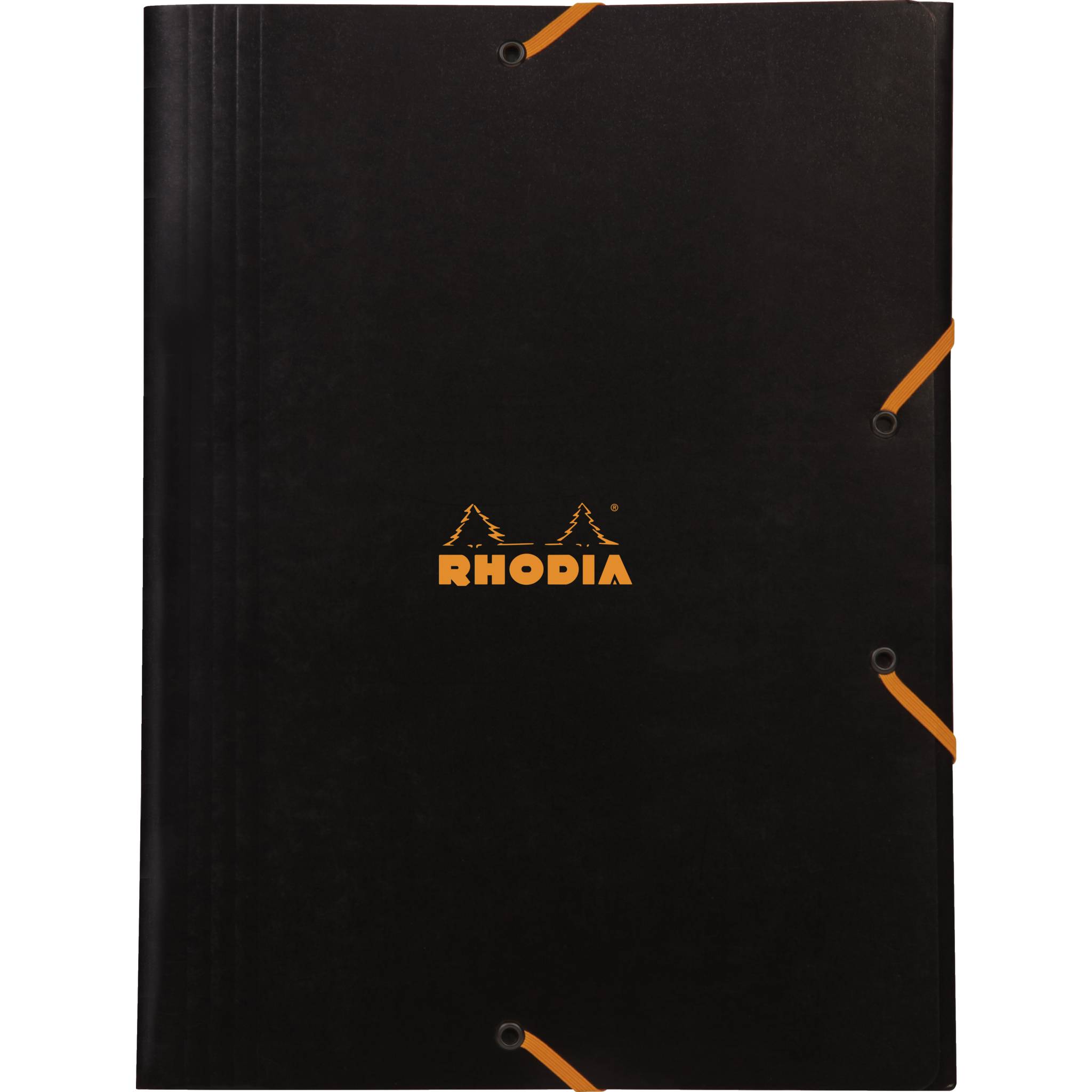 Rhodia 5x Sammelmappe Karton, Gummizug und 3 Klappen, 24x32cm Schwarz 24329C