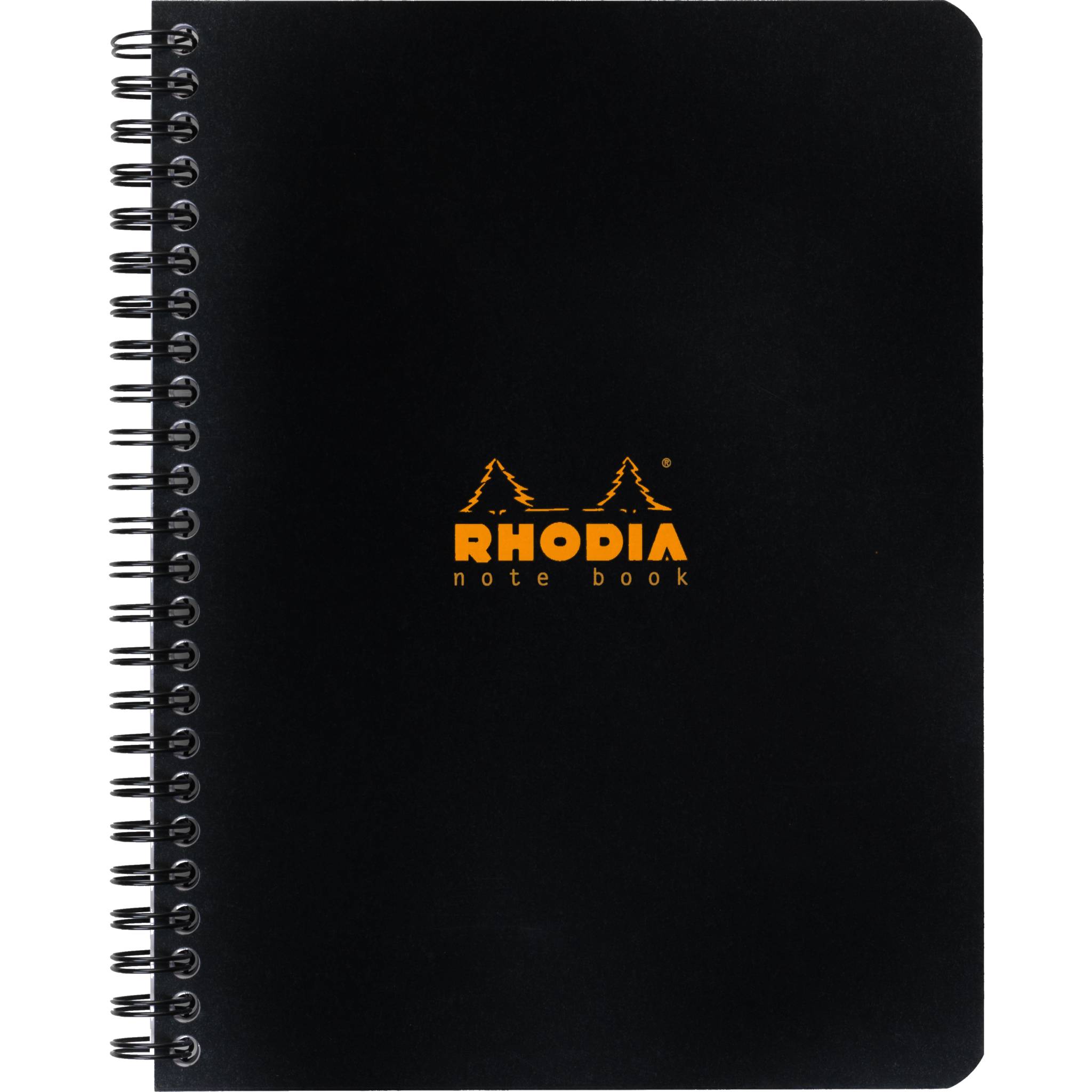 Rhodia 5x Spiralbuch Notebook A5+, 80 Bl kariert 80g, abtrennbar Schwarz 193429C