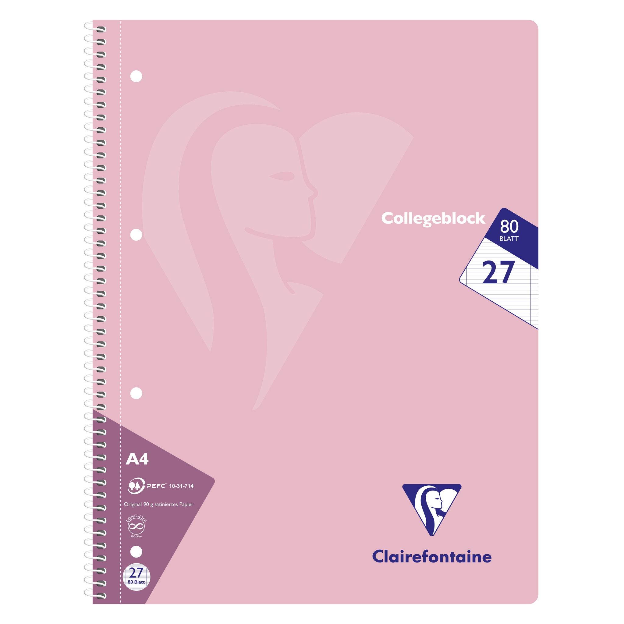 Clairefontaine 20x Collegeblock 80Bl liniert Lin. Pastellfarben sortiert 306227C