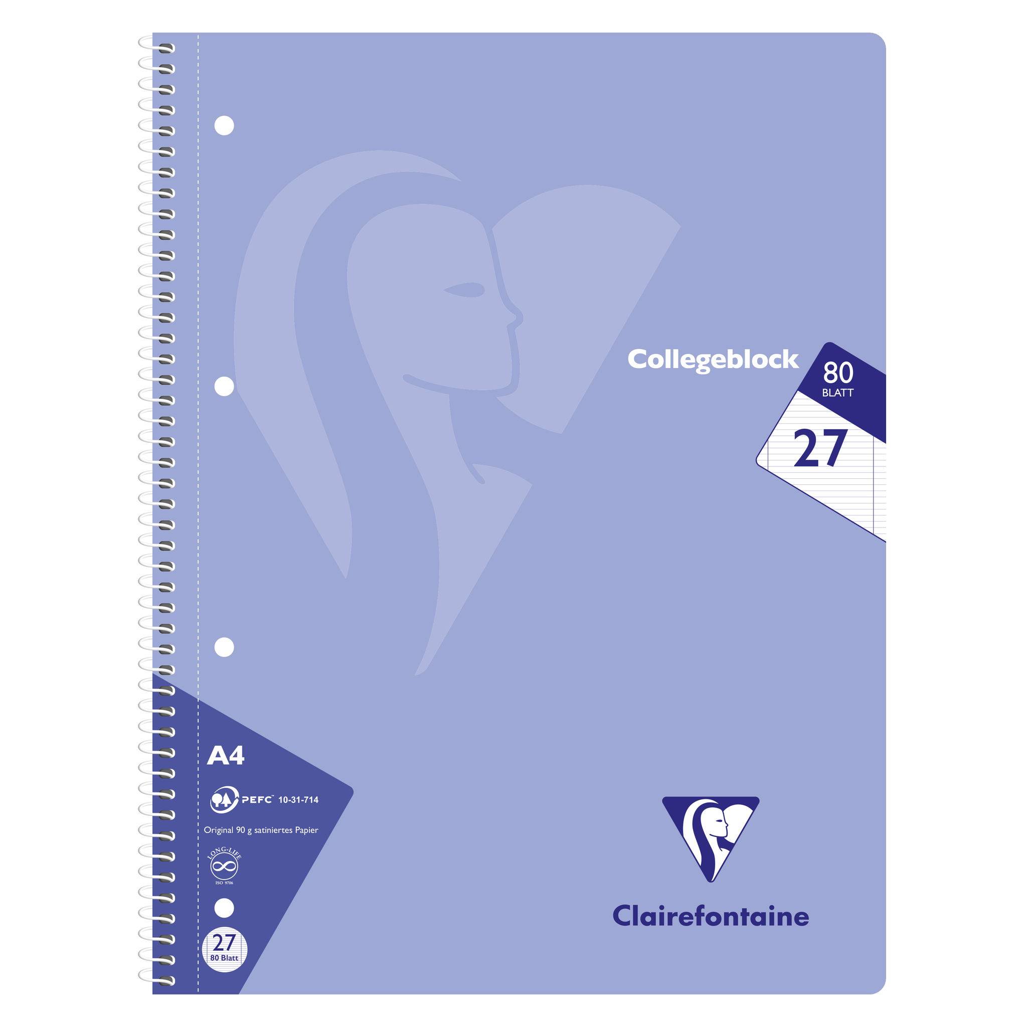 Clairefontaine 20x Collegeblock 80Bl liniert Lin. Pastellfarben sortiert 306227C
