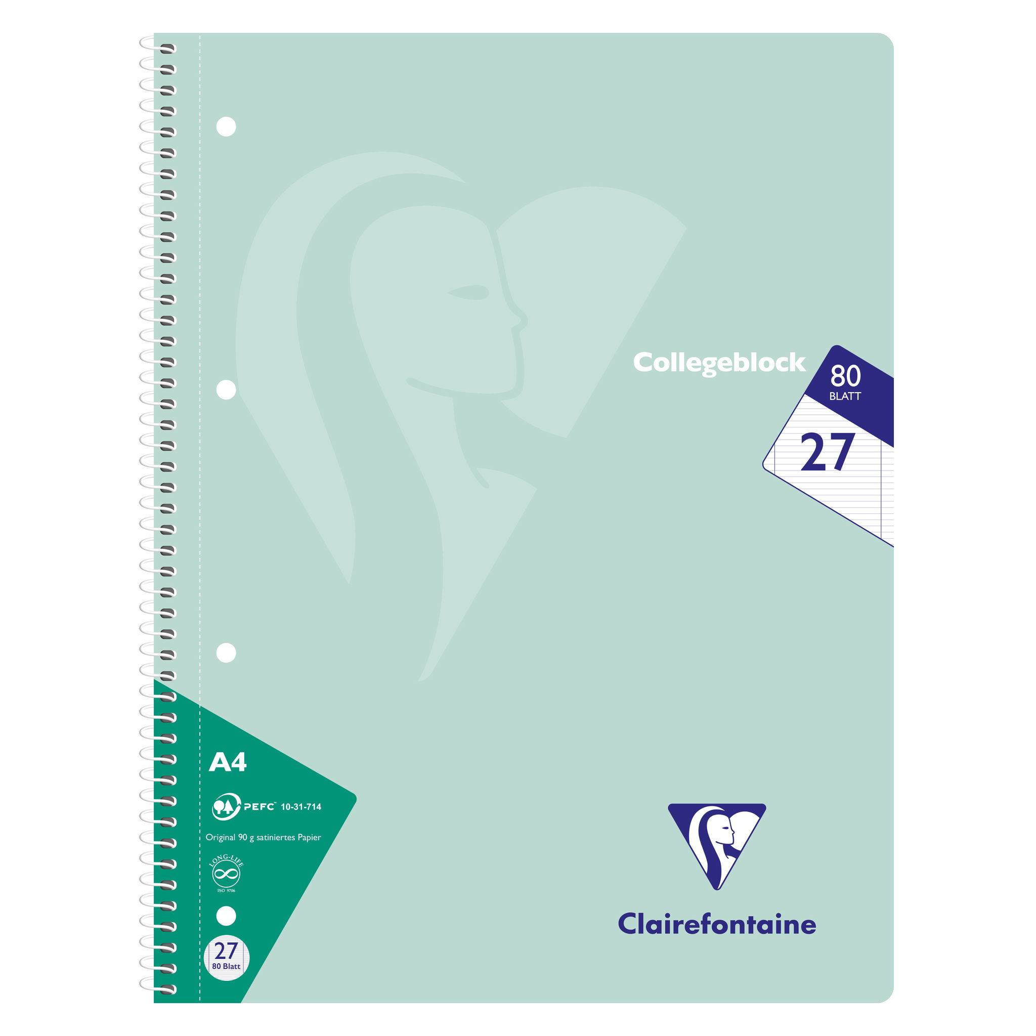 Clairefontaine 20x Collegeblock 80Bl liniert Lin. Pastellfarben sortiert 306227C