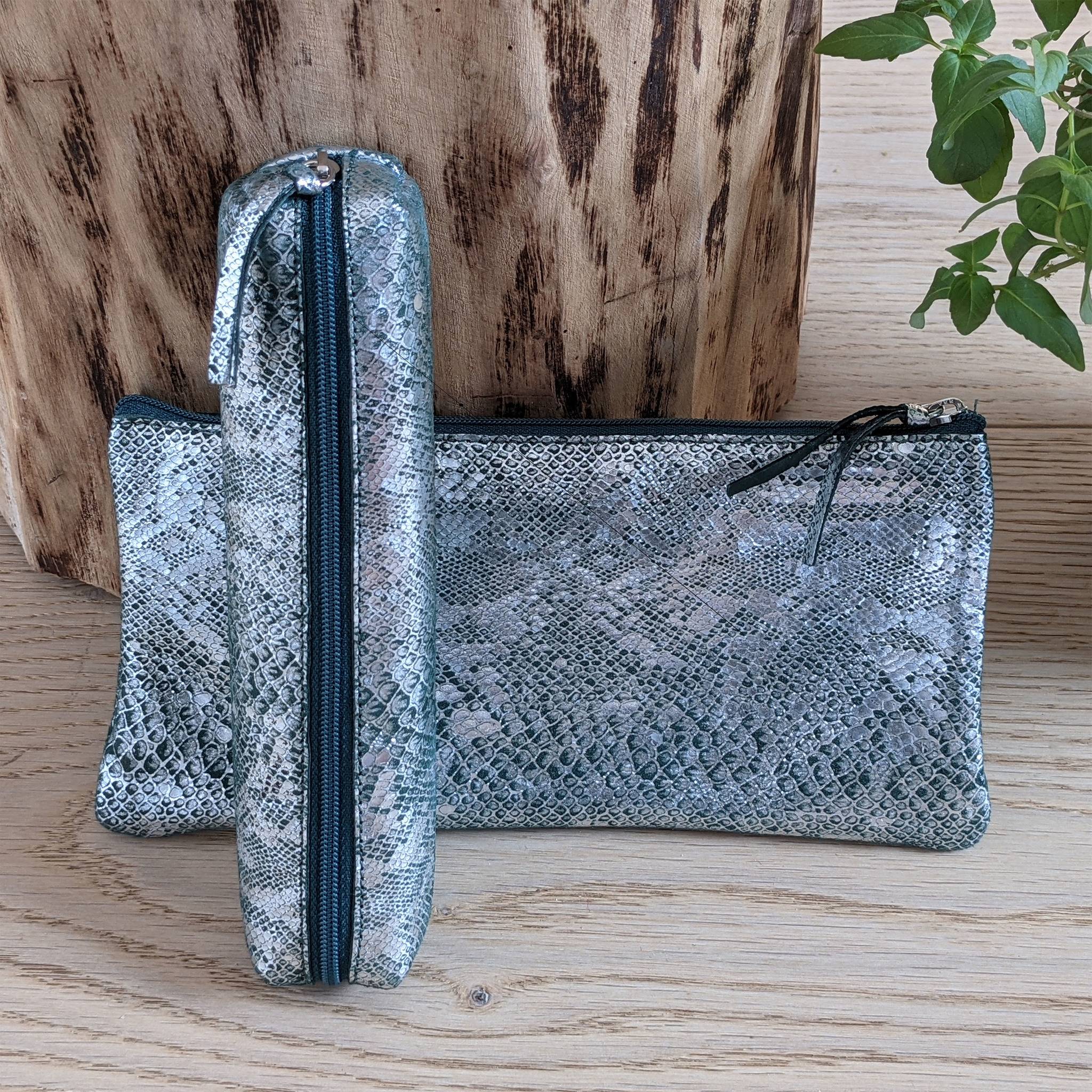 Clairefontaine 4x Céleste Schlampermäppchen 19,5x2,5x4cm Lazergrün 410097C