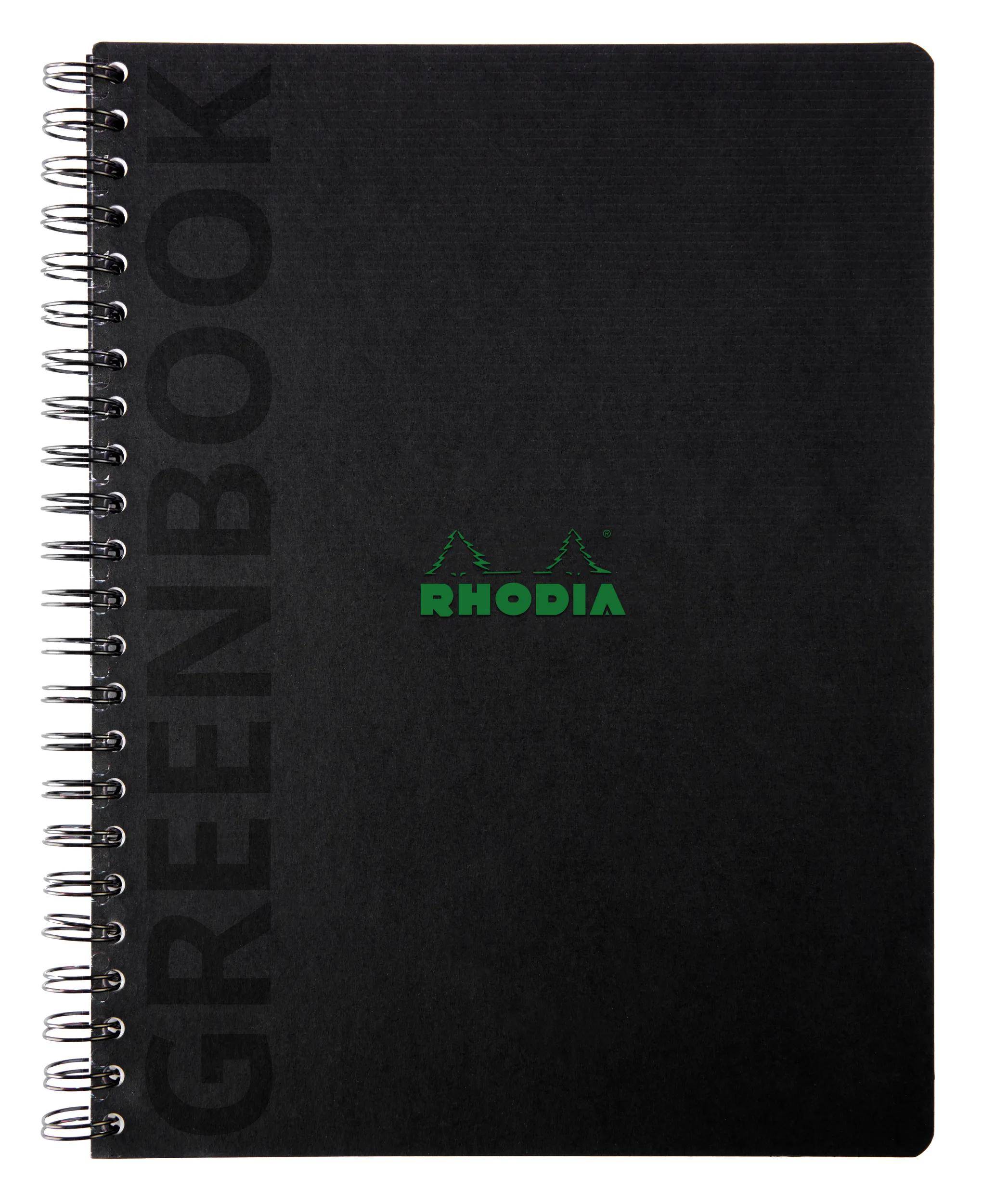 Rhodia 5x Notizbuch A4+ 715g/m2, 80 Bl liniert Rand, 90g gelocht Schwarz 119923C