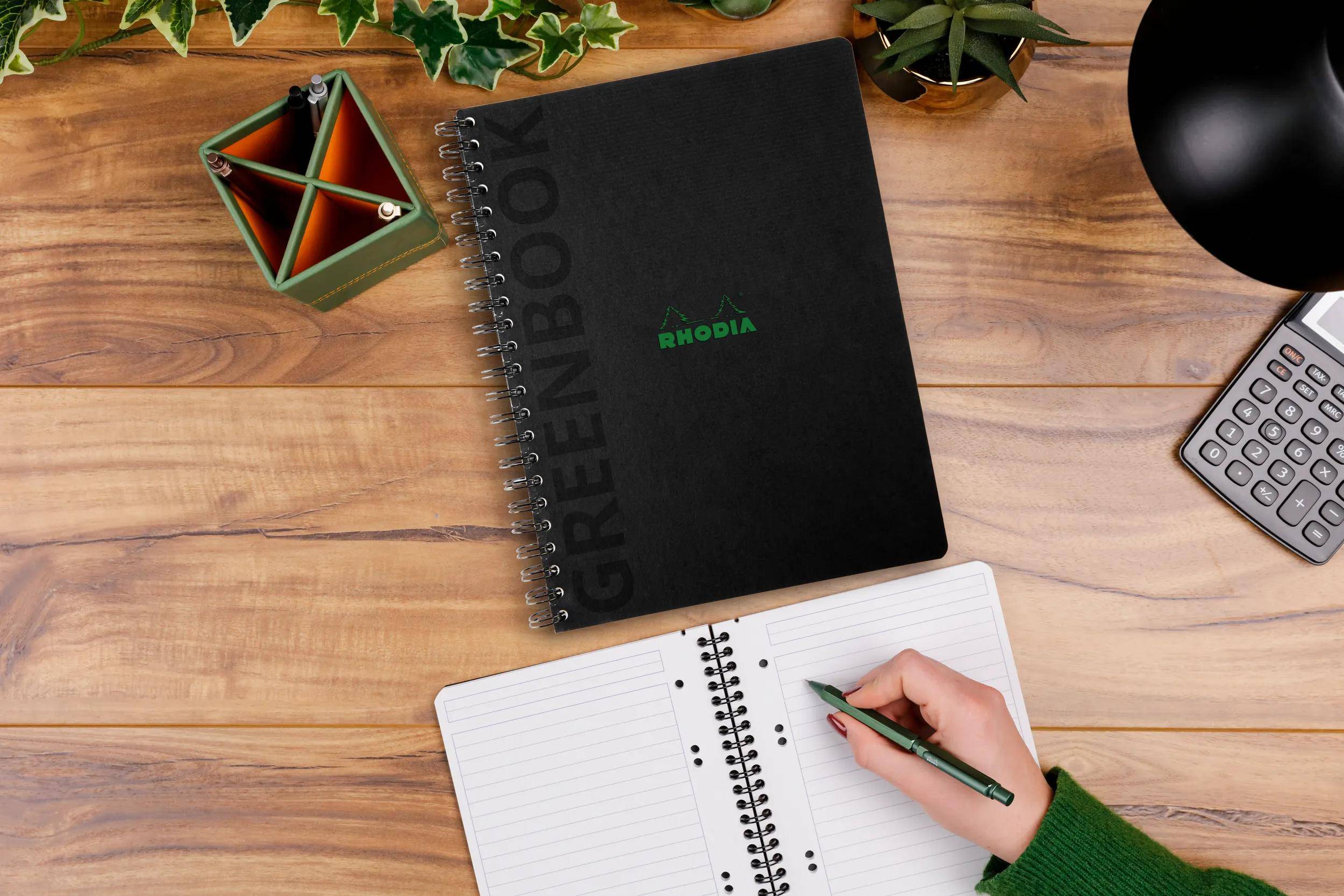 Rhodia 5x Notizbuch A4+ 715g/m2, 80 Bl liniert Rand, 90g gelocht Schwarz 119923C