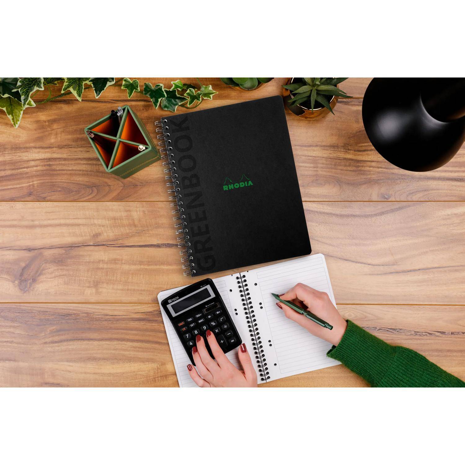 Rhodia 5x Notizbuch A5+ 715g/m2, 80 Bl liniert, 90g, gelocht Schwarz 119925C