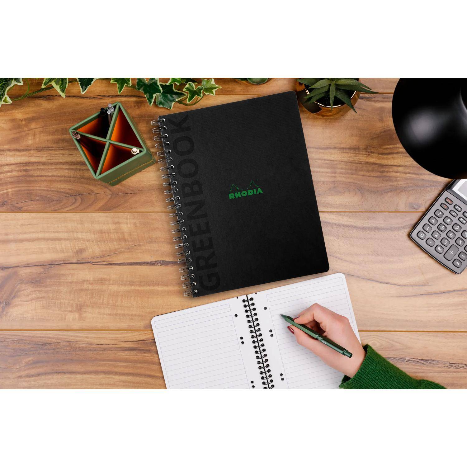 Rhodia 5x Notizbuch A4+ 715g/m2, 80 Bl kariert Rand, 90g gelocht Schwarz 119922C