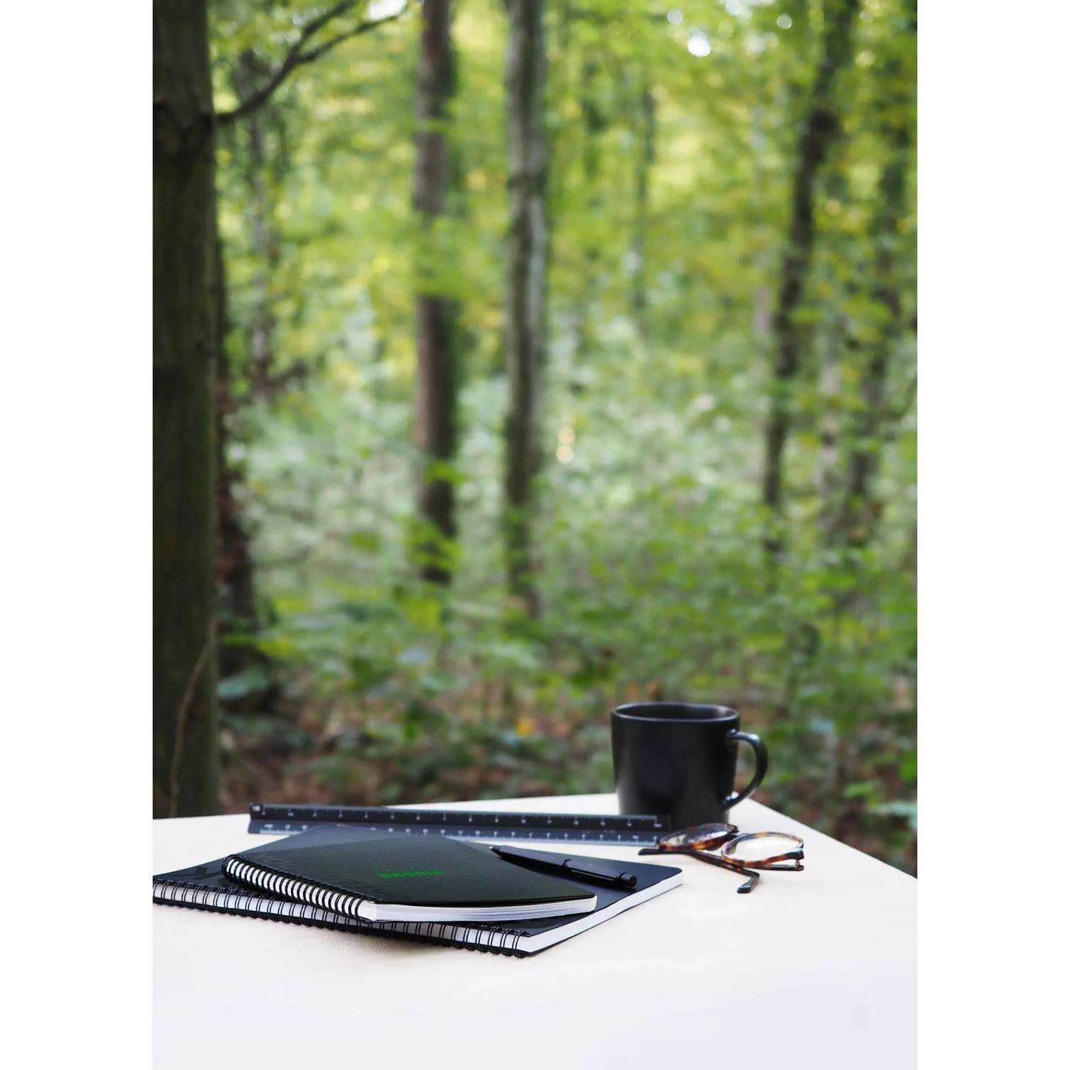 Rhodia 5x Greenbook A4+ mit Spiralbindung 80 Blatt liniert 90g Schwarz 119914C