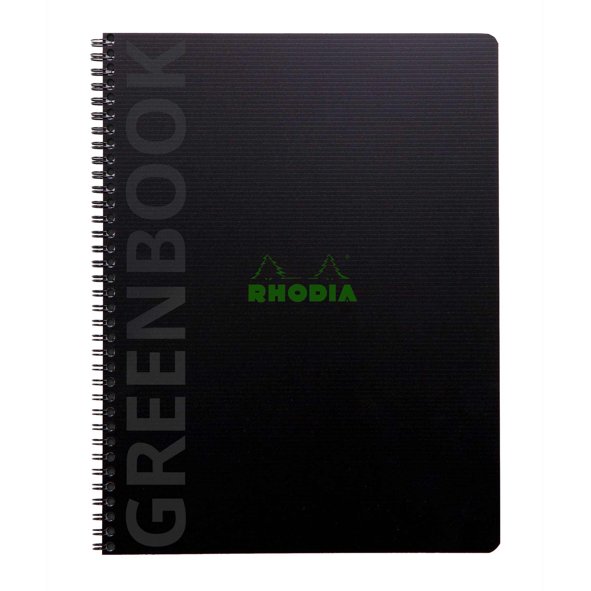 Rhodia 5x Greenbook A4+ mit Spiralbindung 80 Blatt kariert 90g Schwarz 119912C
