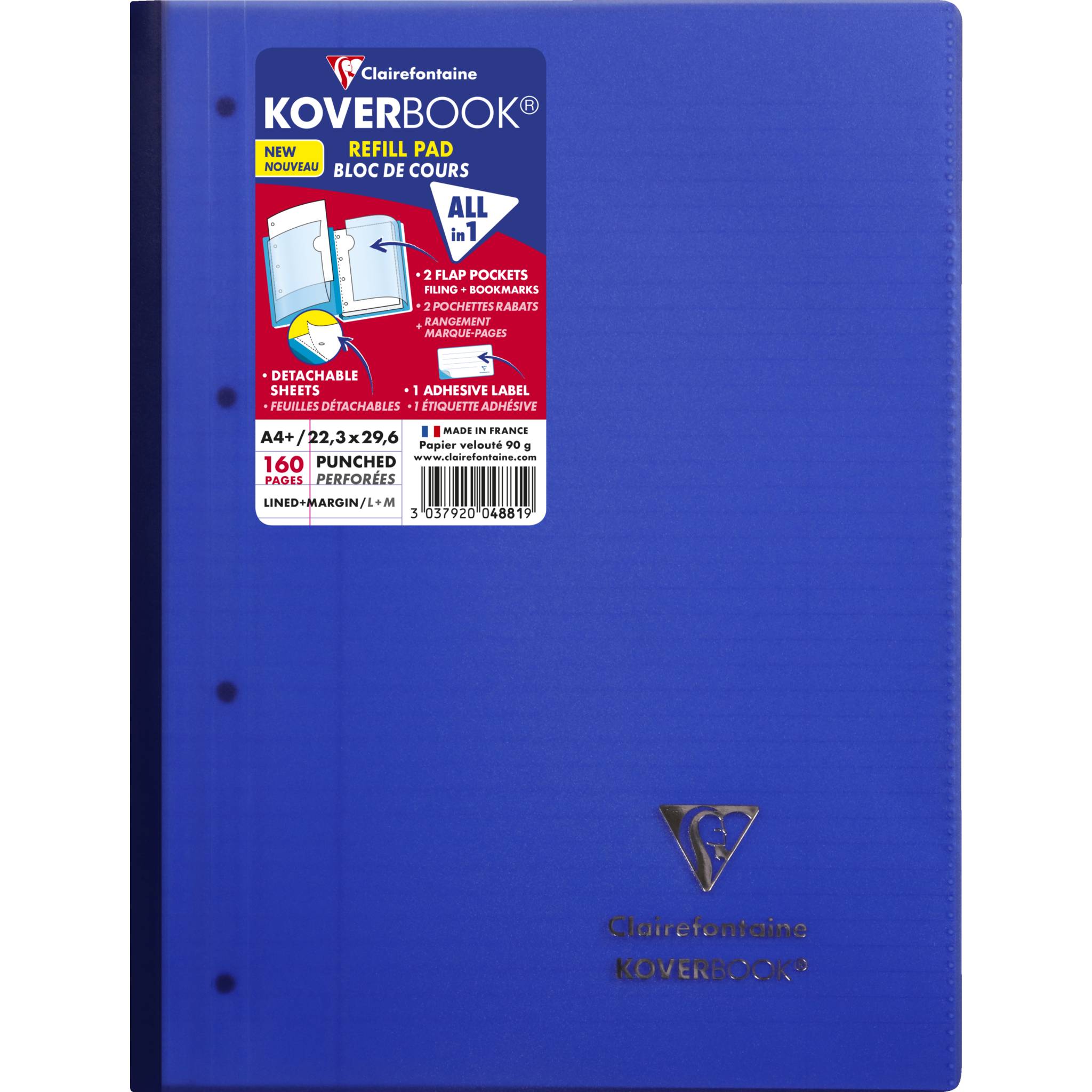 Clairefontaine 5x Koverbook Kursblock A4+ 80 Blatt - Sortiert 4881C