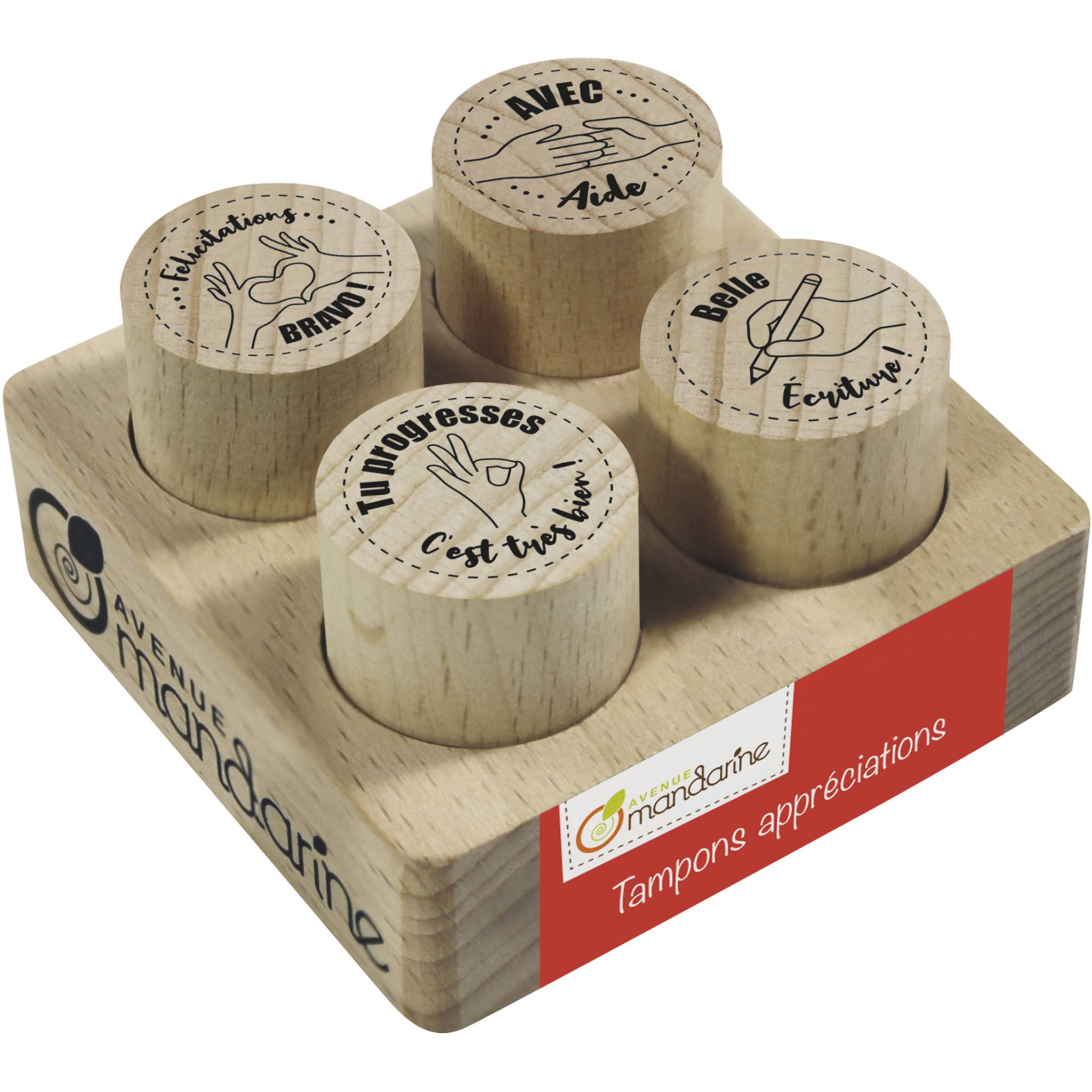 Avenue Mandarine 3x Stempel, Motivierende Kommentare (Französisch) Braun CO213C