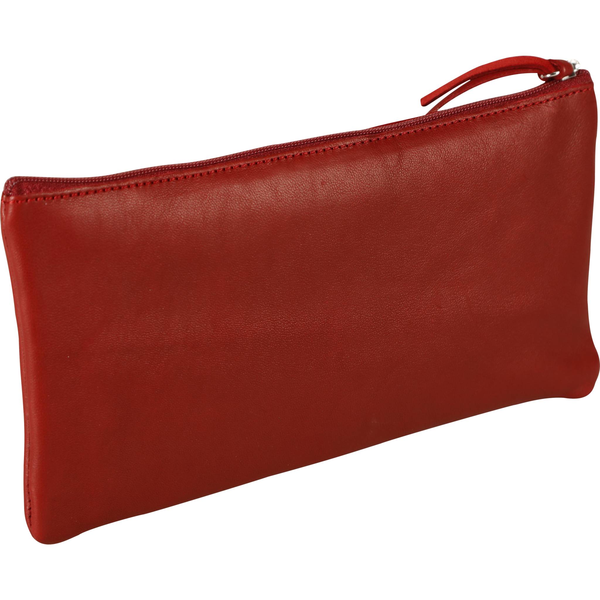 Clairefontaine 4x Ruby Flaches Schlampermäppchen Leder 22x11cm rot 410068C