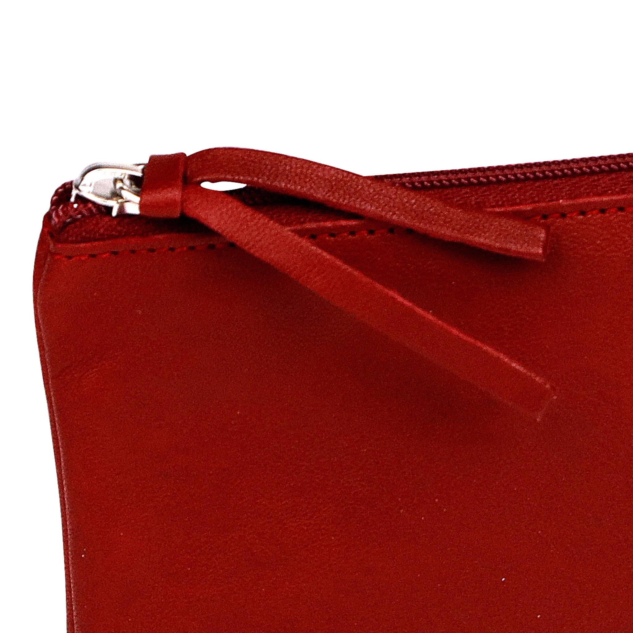 Clairefontaine 4x Ruby Flaches Schlampermäppchen Leder 22x11cm rot 410068C