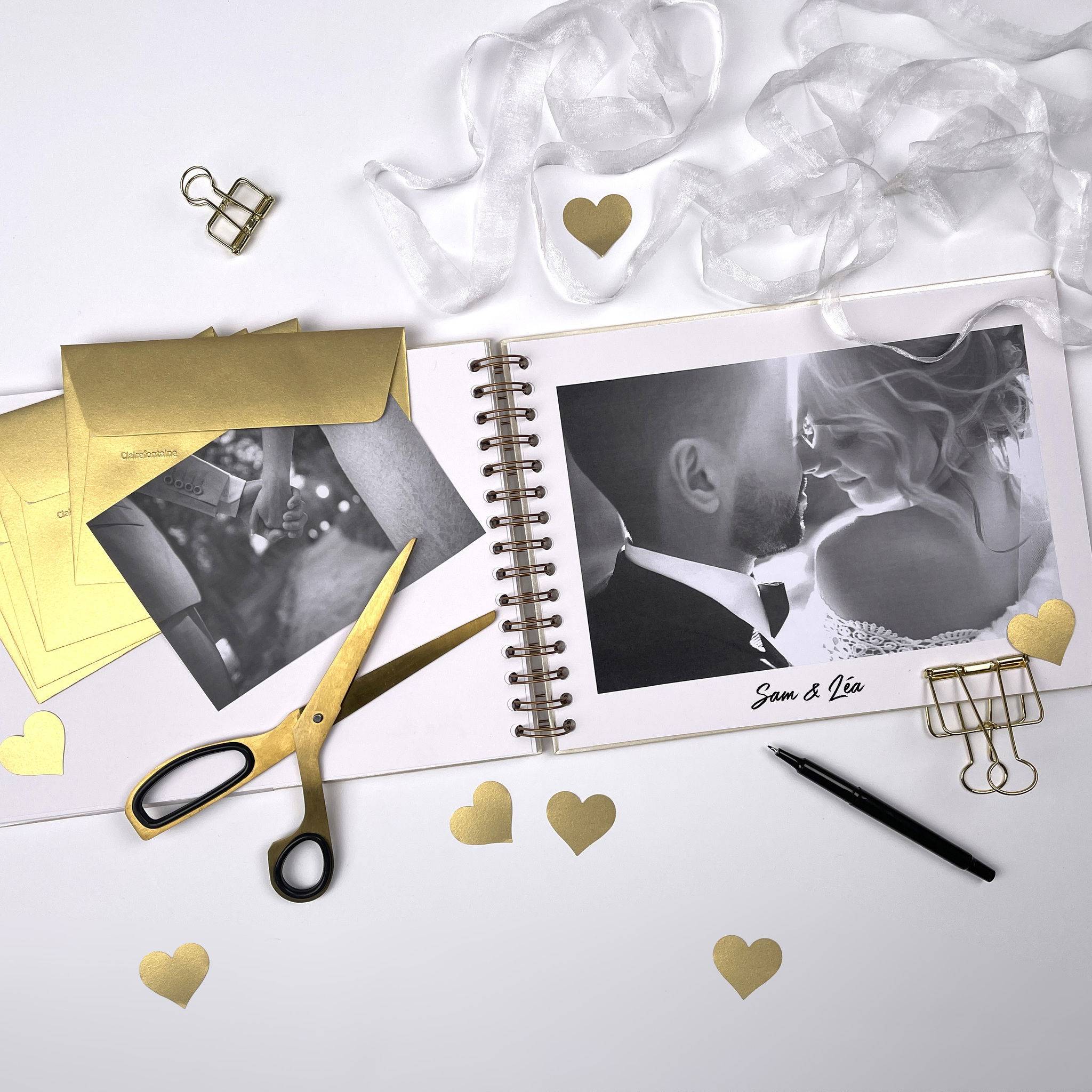 Clairefontaine 3x Album DIY 40 Blatt weiß 32x24cm Elfenbeinperlmutt 95433C