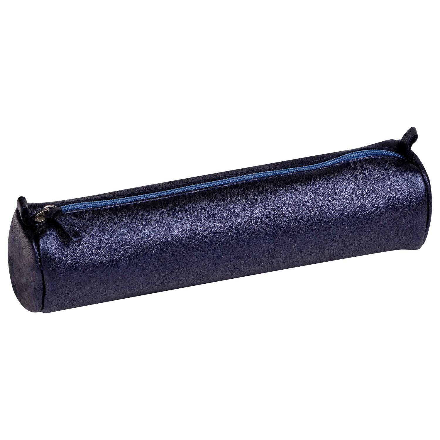 Clairefontaine 8x Rund Federmäppchen Leder Ø5,5x22cm 4 Farben 410194C