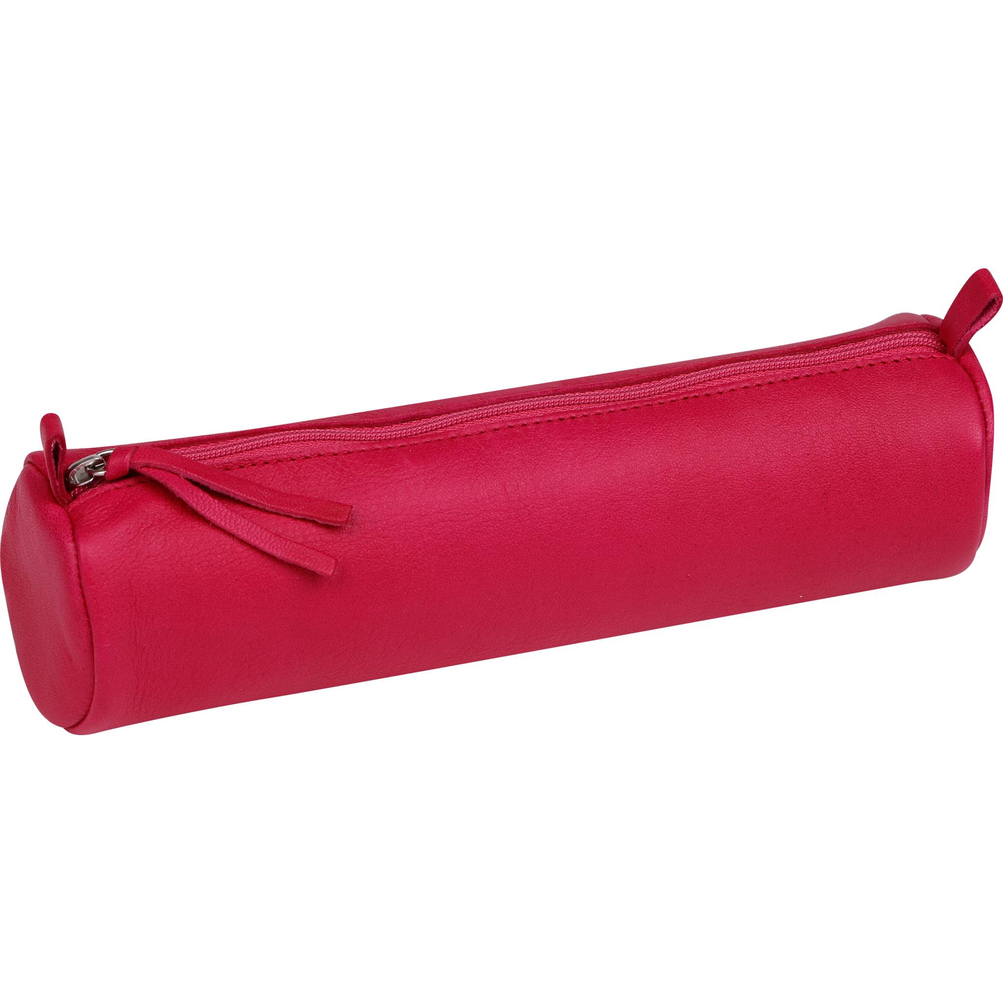 Clairefontaine 8x Rund Federmäppchen Leder Ø5,5x22cm dunkle Farben 410193C