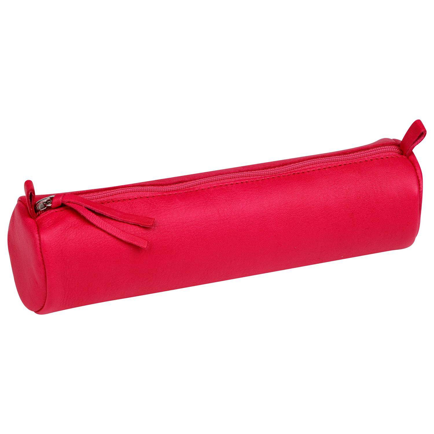 Clairefontaine 8x Rund Federmäppchen Leder Ø5,5x22cm dunkle Farben 410193C