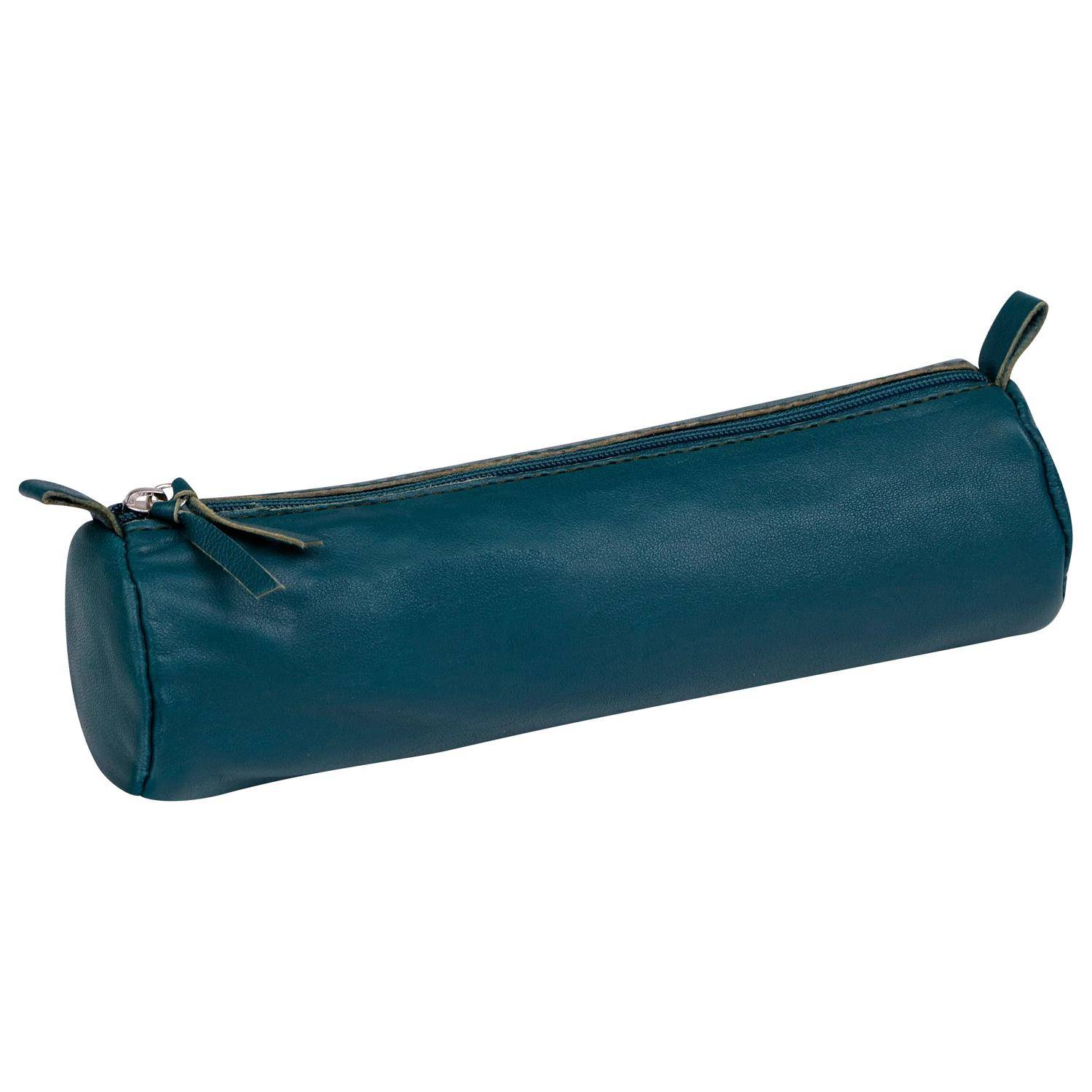 Clairefontaine 8x Rund Federmäppchen Leder Ø5,5x22cm dunkle Farben 410193C