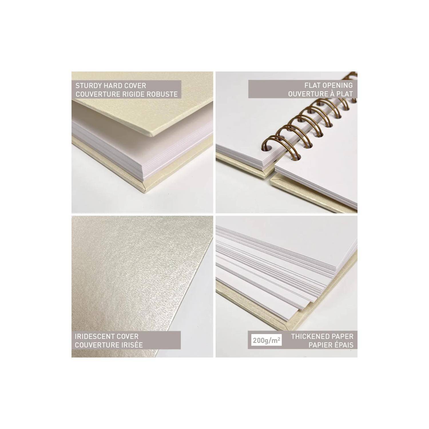 Clairefontaine 3x Album DIY 40 Blatt weiß 32x24cm Elfenbeinperlmutt 95433C