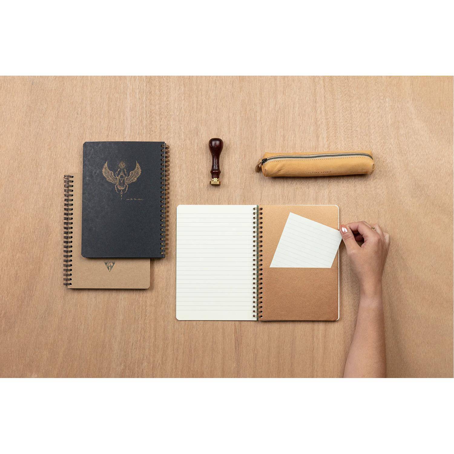 Clairefontaine 5x Notizbuch A5 14,8x21cm, 60 Bl liniert, 90g Graugrün 107566C