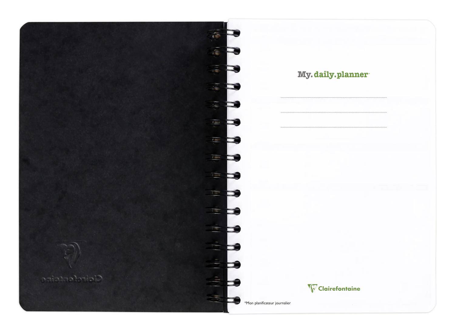 Clairefontaine 5x Kalenderbuch mit Doppelspirale A5 125 Blatt schwarz 782391C