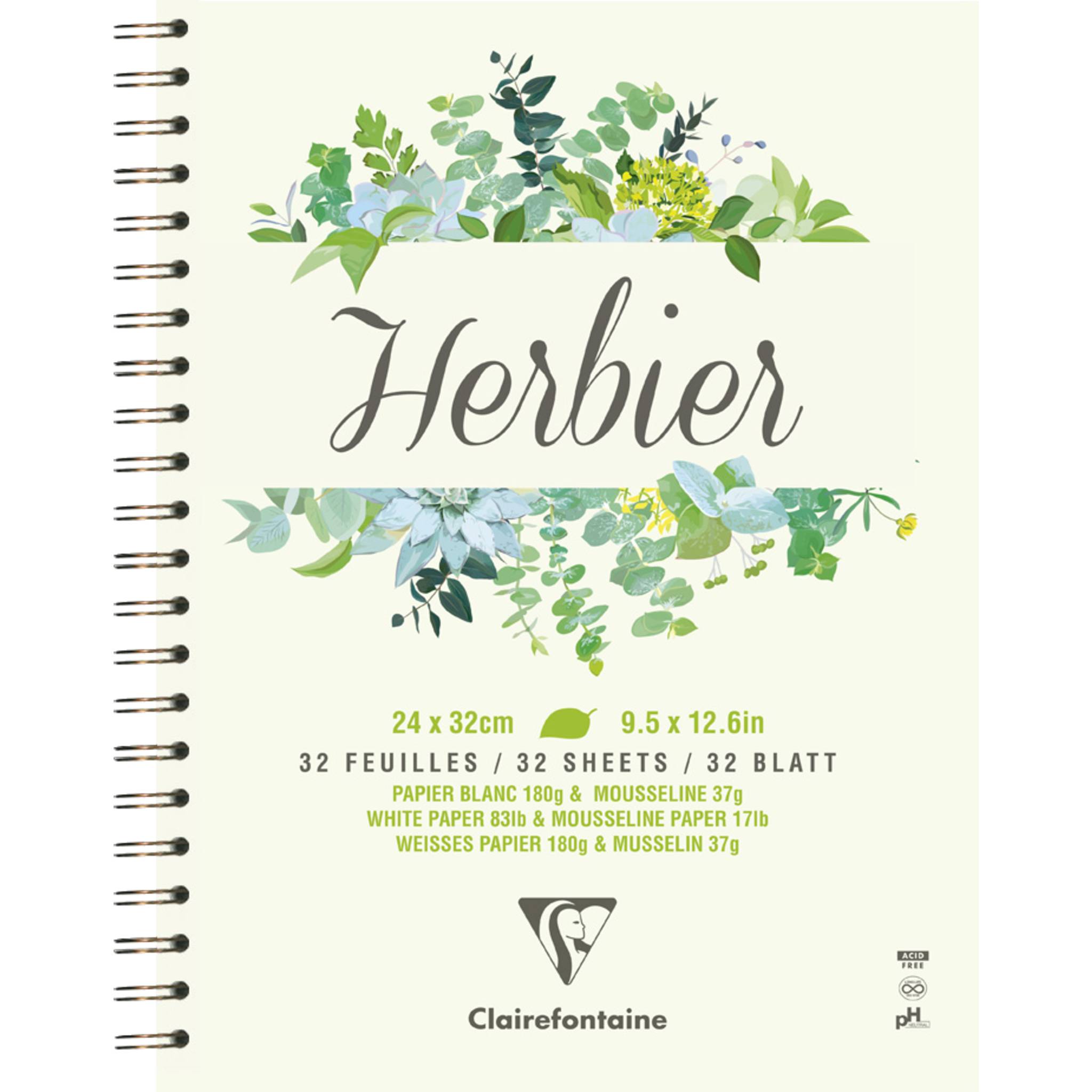Clairefontaine 5x Herbarium, Heft mit Spiralbindung, 24x32cm 32 Bl 180g 975180C