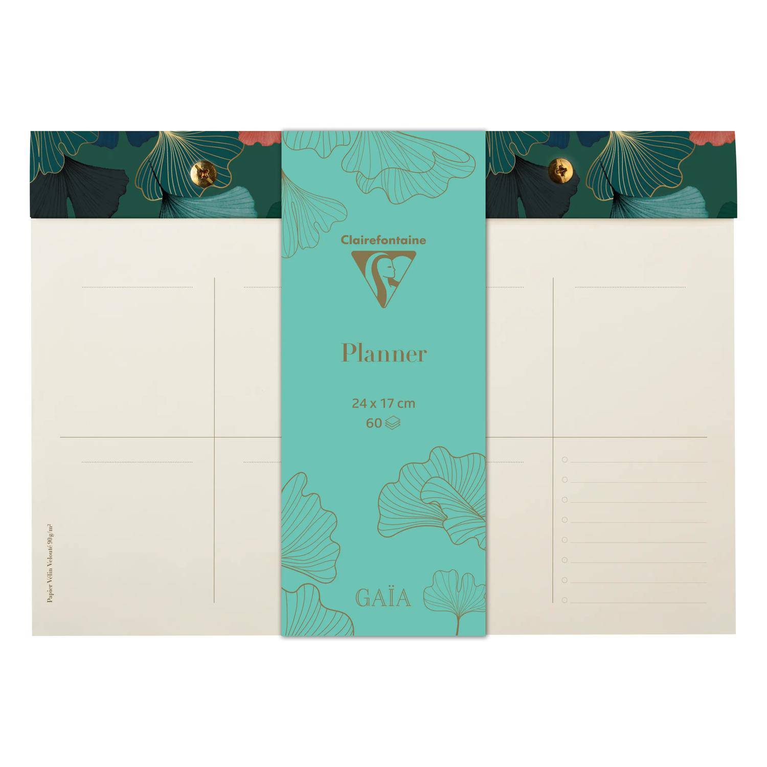 Clairefontaine 4x Planner Block 24x17cm 60 bedruckte abtrennbare Blätter 116244C