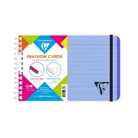 Clairefontaine 5x Spiralheft mit Karteikarten 152x102 verschluss Blau 328011C