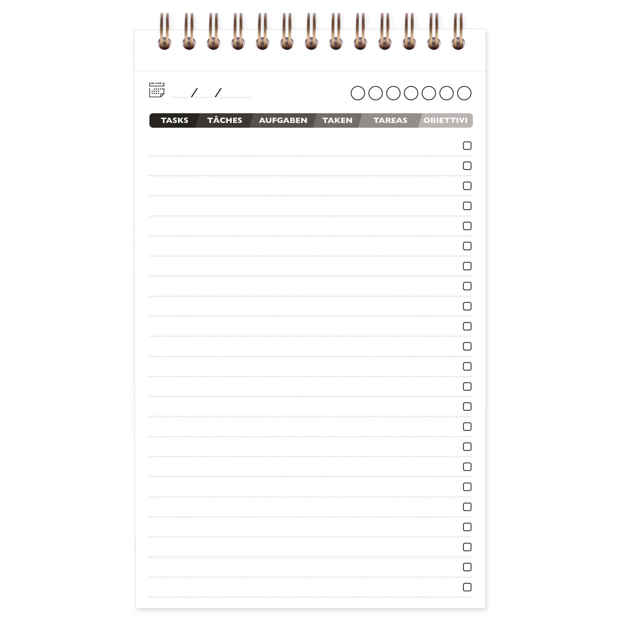 Clairefontaine 5x Block mit Doppelspirale 12x20cm 125 Blatt braun 78619C