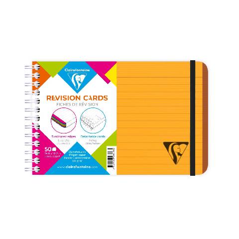 Clairefontaine 5x Spiralheft mit Karteikarten 152x102 verschluss Orange 328013C