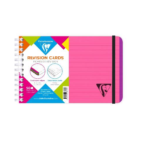 Clairefontaine 5x Spiralheft mit Karteikarten 152x102 verschluss Fuchsia 328012C